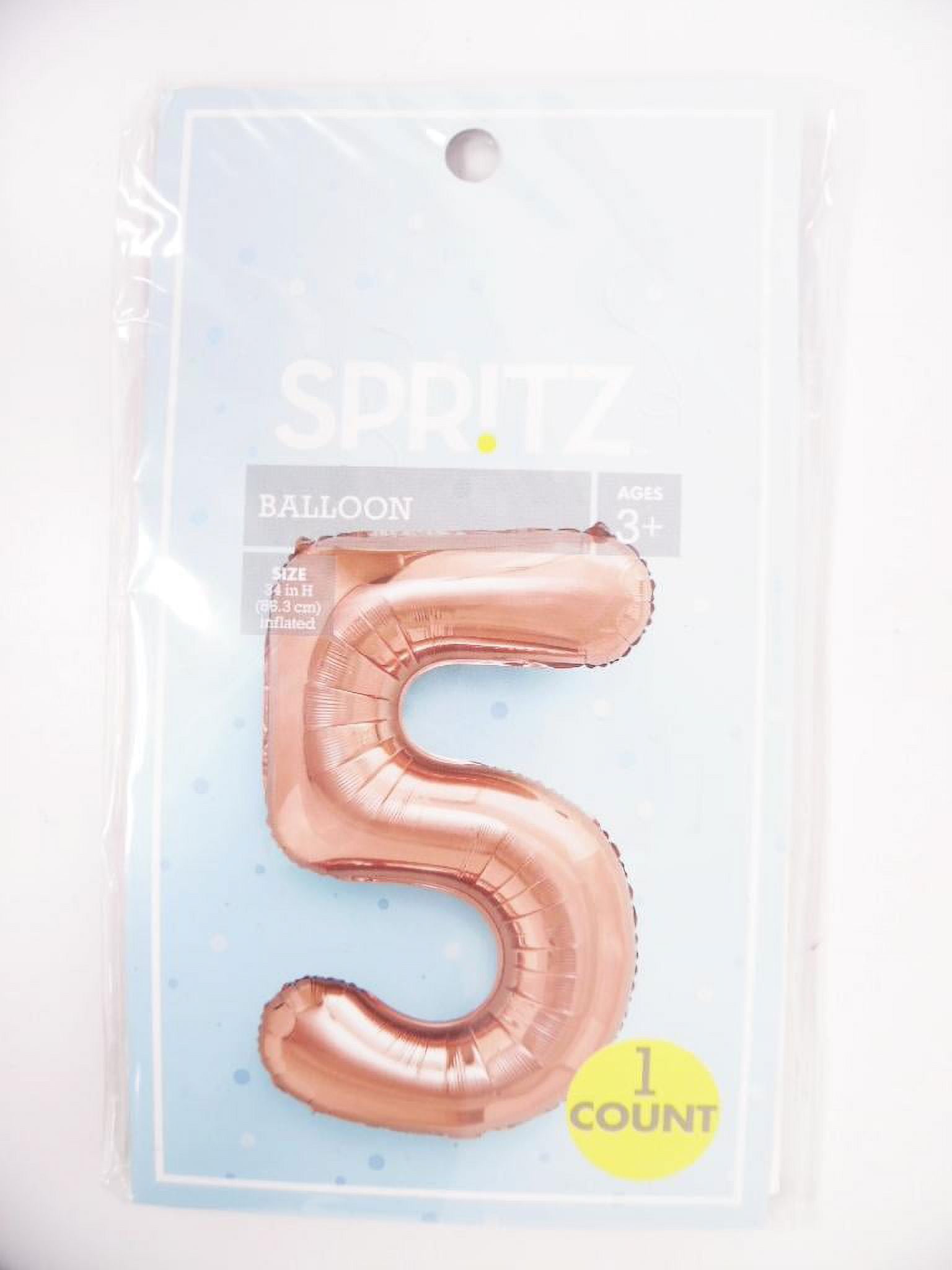 Spritz Number 5 Foil Balloon Party Decoration (Rose Gold, 34 in) s9kxe