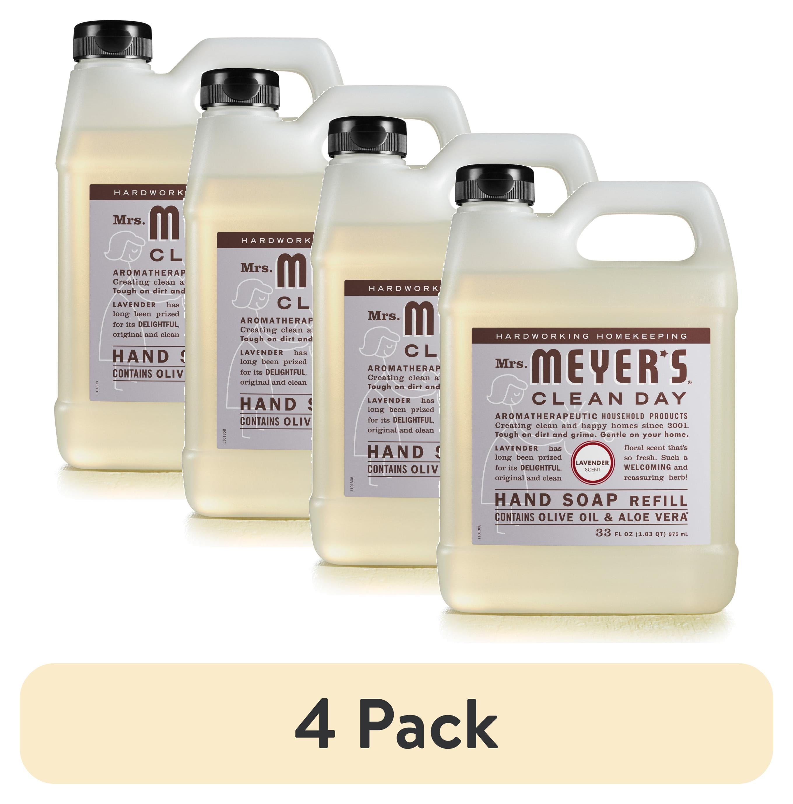 Mrs. Meyer's Clean Day Liquid Hand Soap Refill, Lavender Scent, Moisturizing Formula (4 Pack, 33 fl oz) y8a41