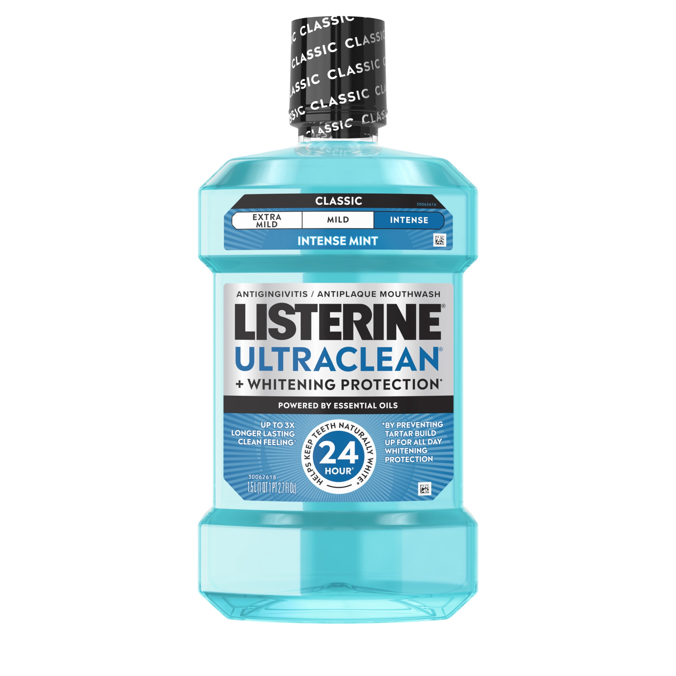 Listerine Ultraclean Antiseptic Mouthwash with Whitening Protection (Intense Mint, 50.7 fl oz) gr4rm