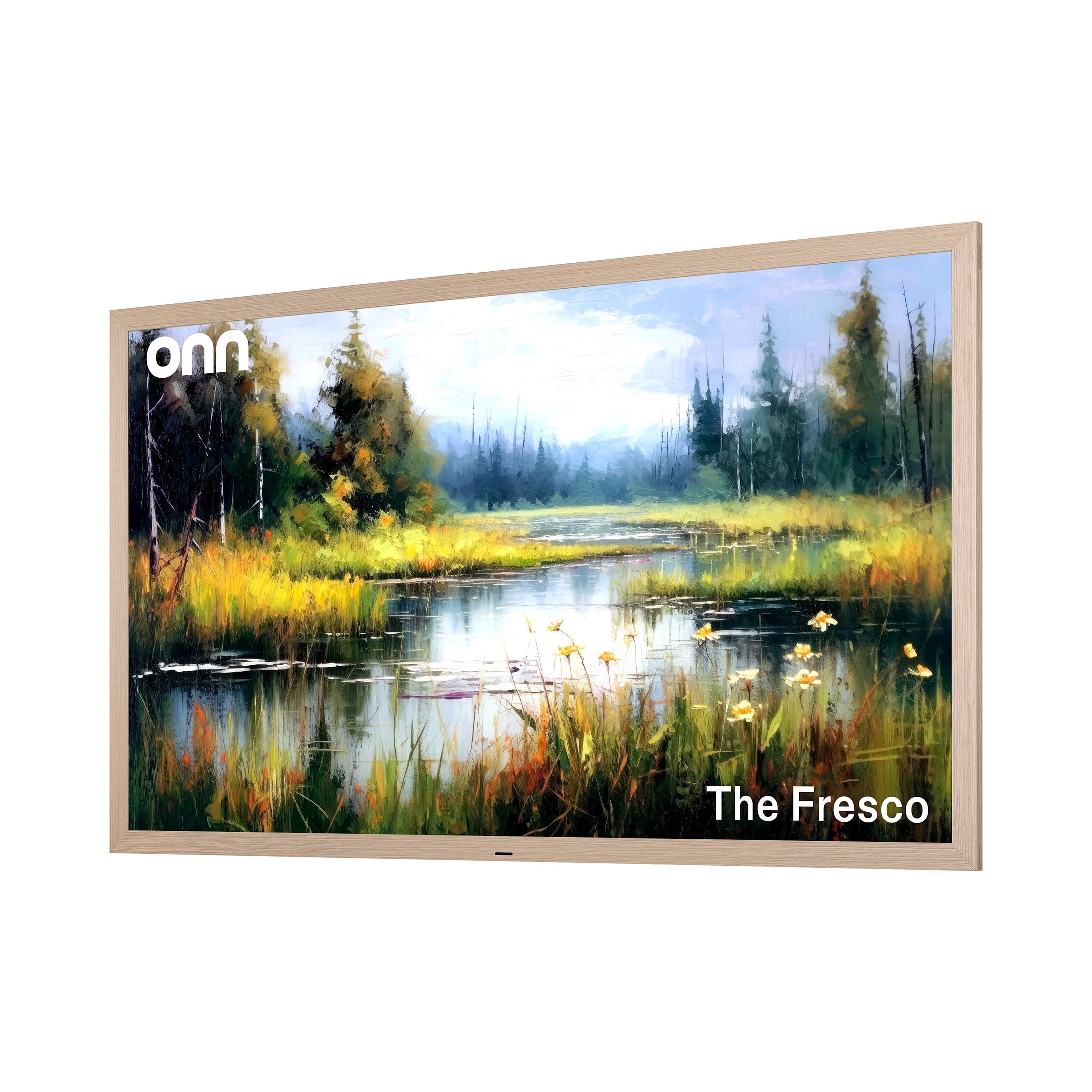 onn 65 in The Fresco Art Gallery 4K UHD Google TV with Gemini (Golden Brown, 65 in) oqgg7