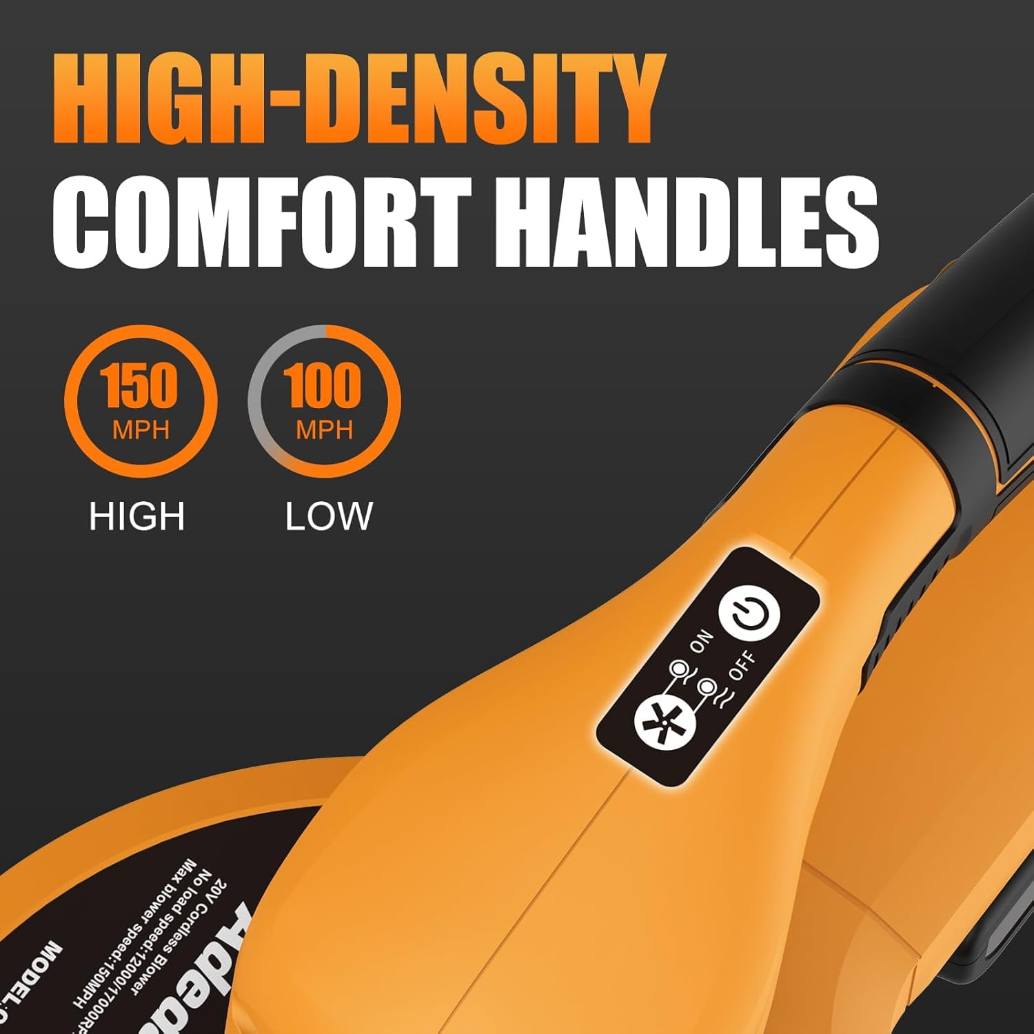 Adedad 20V Cordless Leaf Blower, 150MPH Handheld Electric Yard Blower with Dual Batteries and Charger (Black, 3.3 lb) 0qn1z