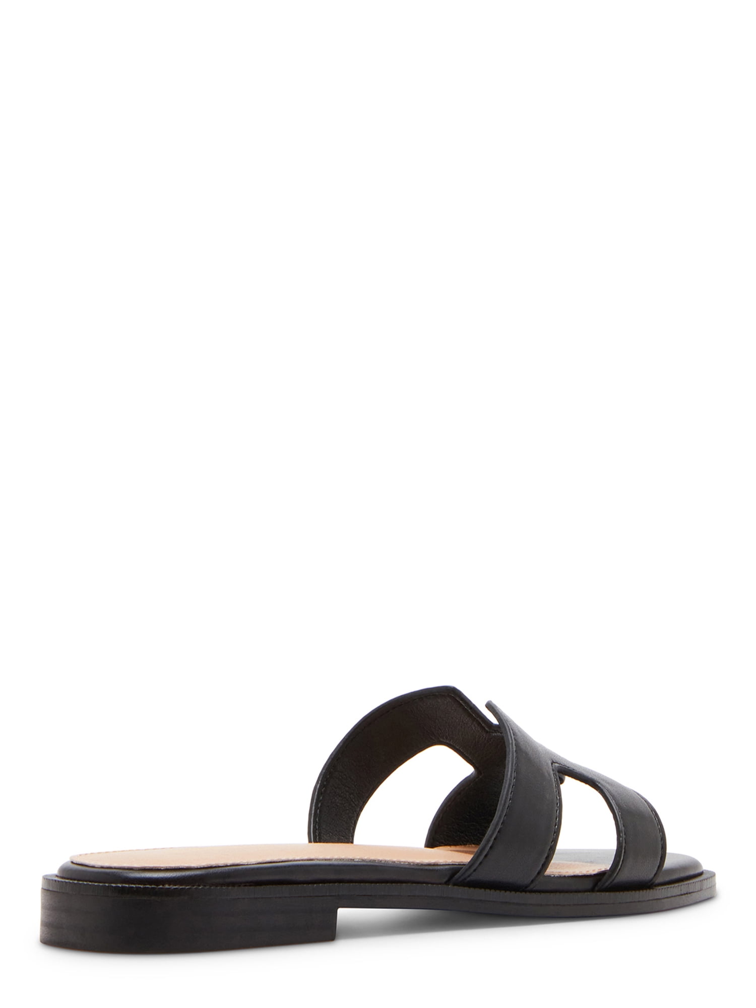 Madden Girl Women's Hailey Flat Slide Sandal (Black, 8) 39ych