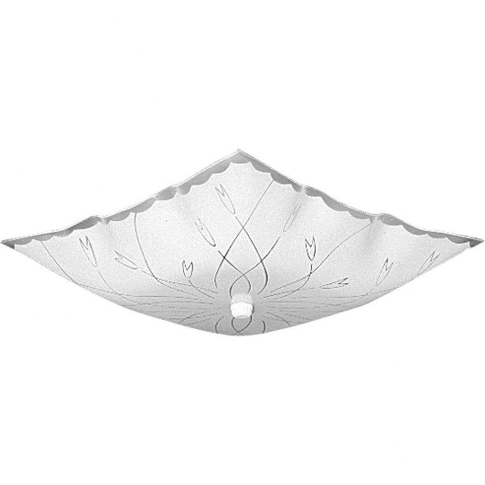 Progress Lighting Traditional 2-Light Flush Mount Ceiling Fixture with Square Glass Shade (White, 12 in) vpzrz