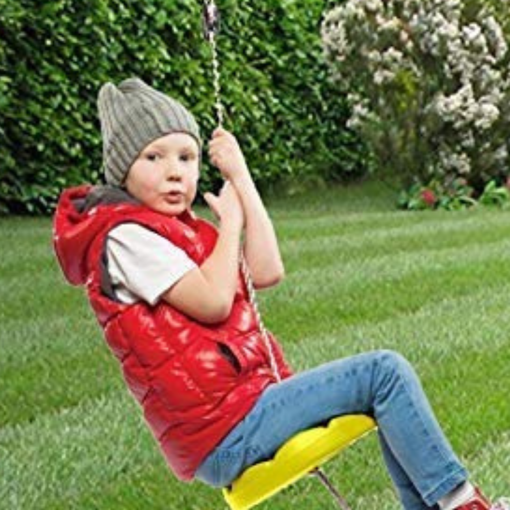 Outdoor Heights Disc Swing for Tree or Swing Set with Adjustable Rope (Yellow, 11 in) guzjx - Image 5