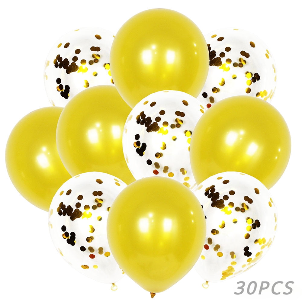 Nanaborn Party Balloon Set with Confetti for Birthday and Graduation Decorations (Gold, 30 Pack, 12 in) xsik8
