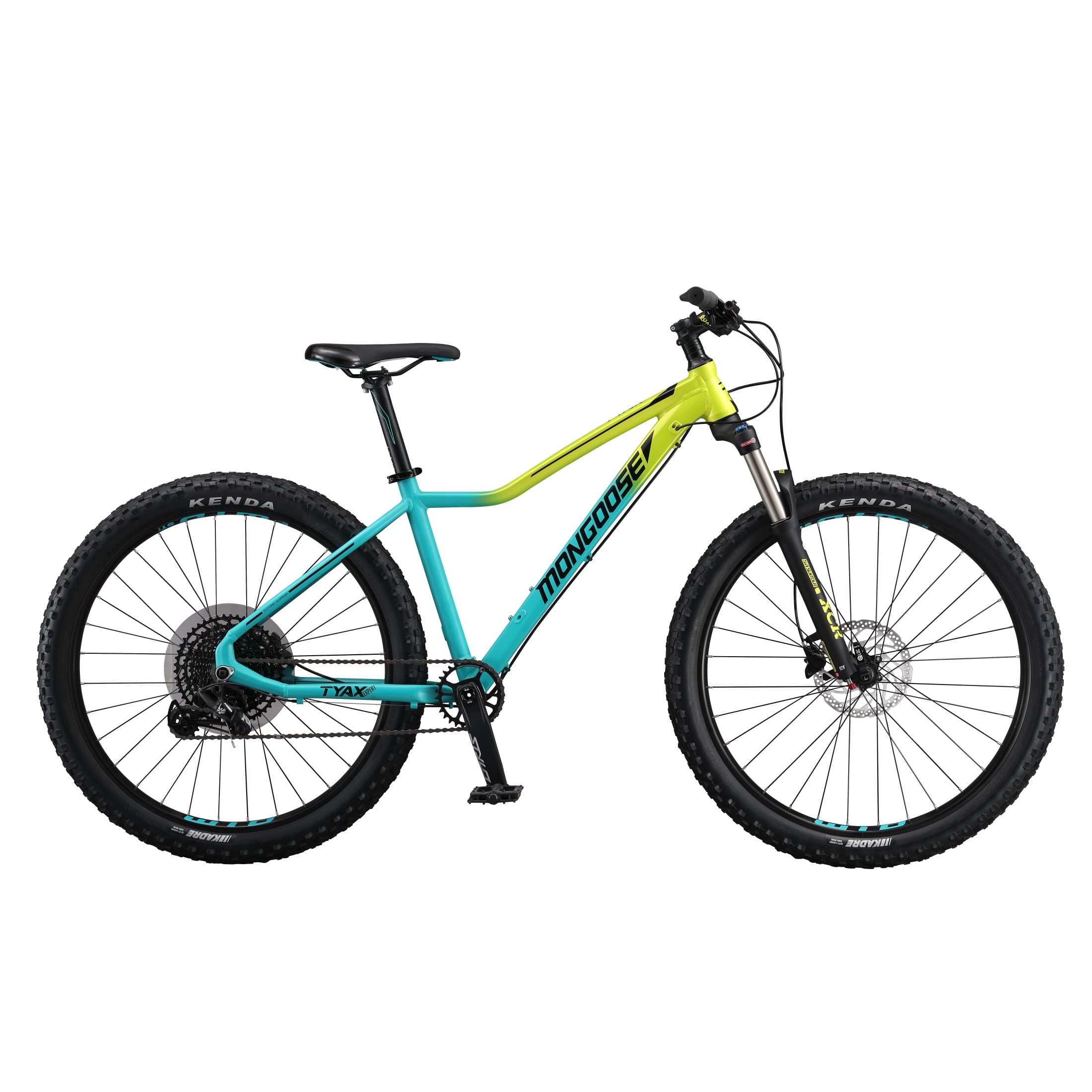 Mongoose Tyax 27.5 Expert Mountain Bike, High-Performance Hardtail Trail Bicycle (Yellow/Blue, 27.5 in) idfdj