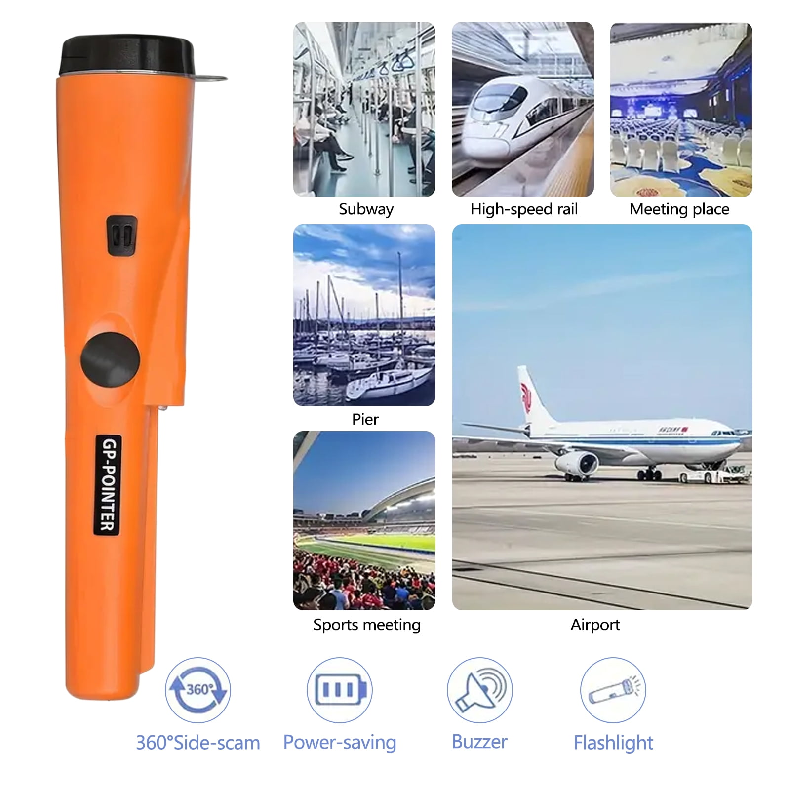 JAMCORAX Metal Detector Pinpointer Handheld Wand (Orange, 9.1 in) qxw8r