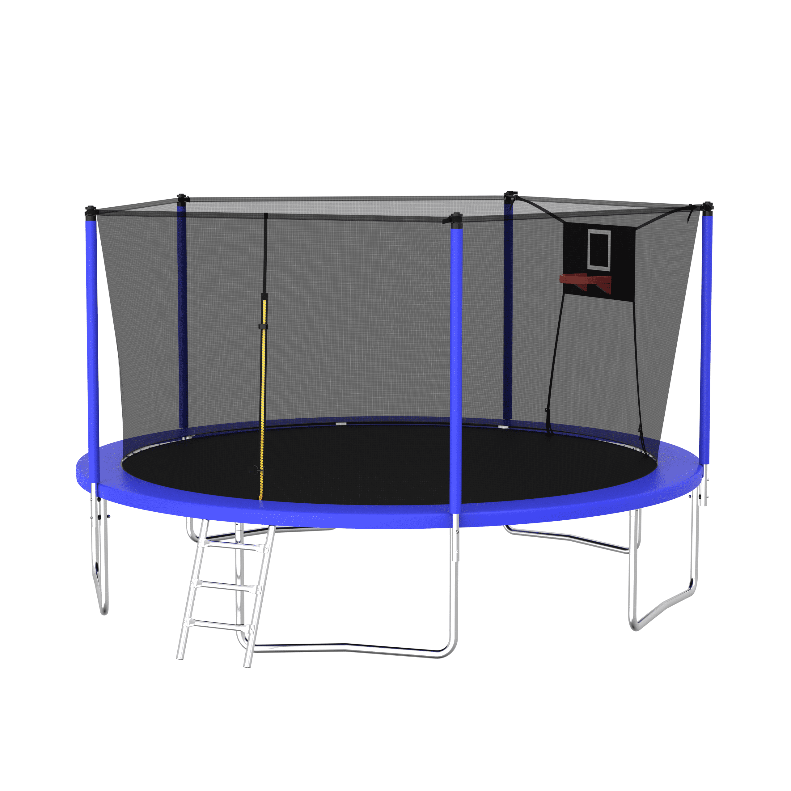 Segmart 14 ft Round Outdoor Trampoline with Enclosure, Basketball Hoop, and Ladder (Blue, 14 ft) ufxpn