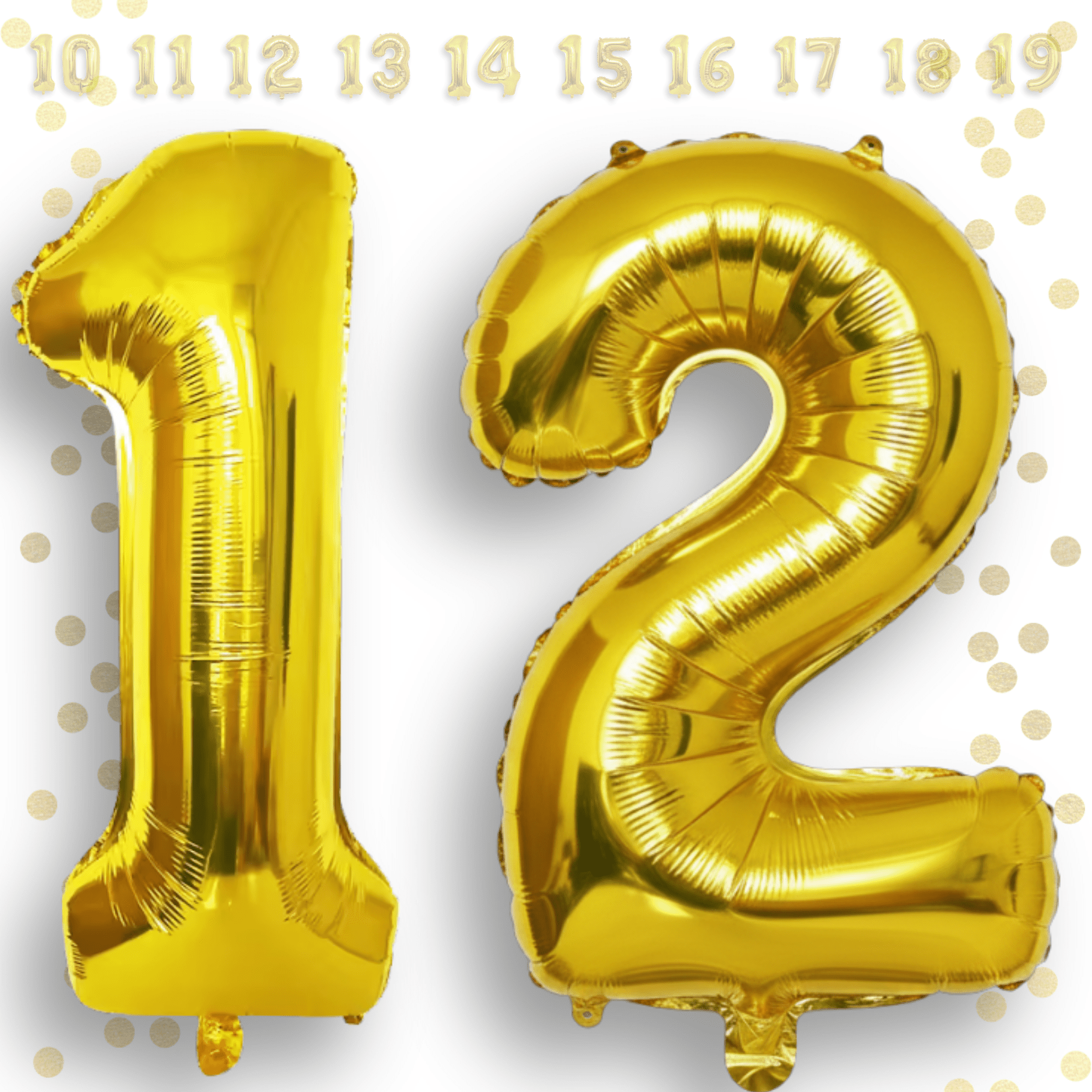 PARTY BALLOONS DELIVERY Gold Number 12 Mylar Foil Balloon (Gold, 40 in) odown