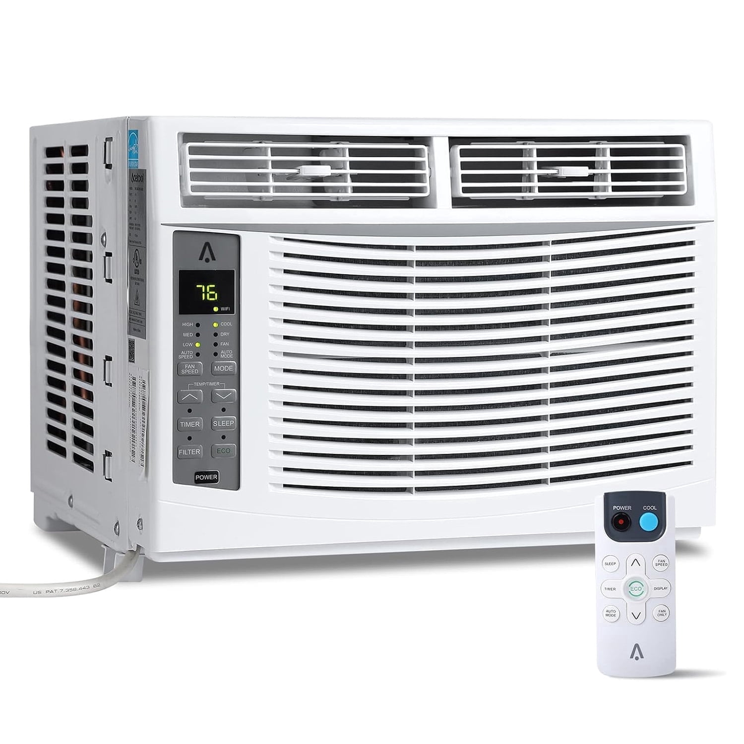 MemoryField 6,000 BTU Smart Window Air Conditioner (White, 350 sq. ft.) y4au1