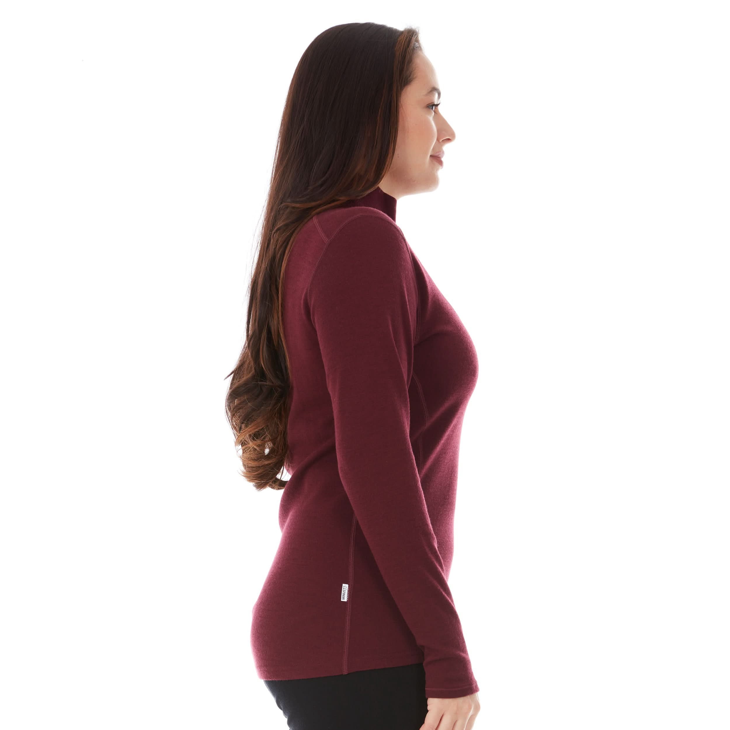 Minus33 Women's Merino Wool 1/4 Zip Midweight Base Layer (Black, Medium) hgpaf