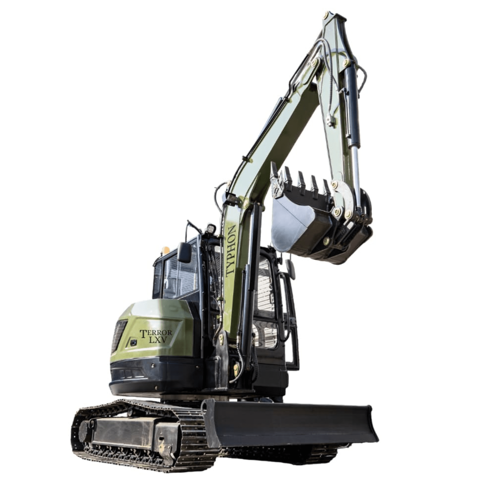 TYPHON TERROR LXV 6.6-Ton Excavator with Kubota V2607 Diesel Engine (56.9 HP, Enclosed Cab) gx0hq