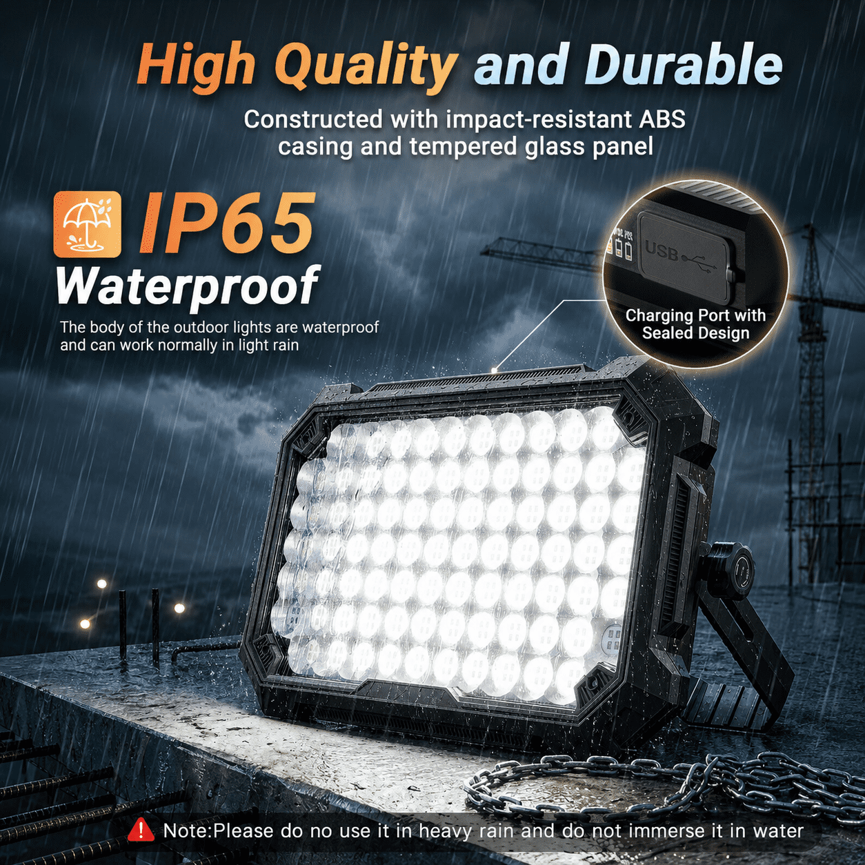 Lumdark Rechargeable LED Work Light, 10000 Lumens Portable Magnetic Shop Light with Hook, 4 Modes Waterproof for Garage and Camping (Black, 12000mAh) dexfi