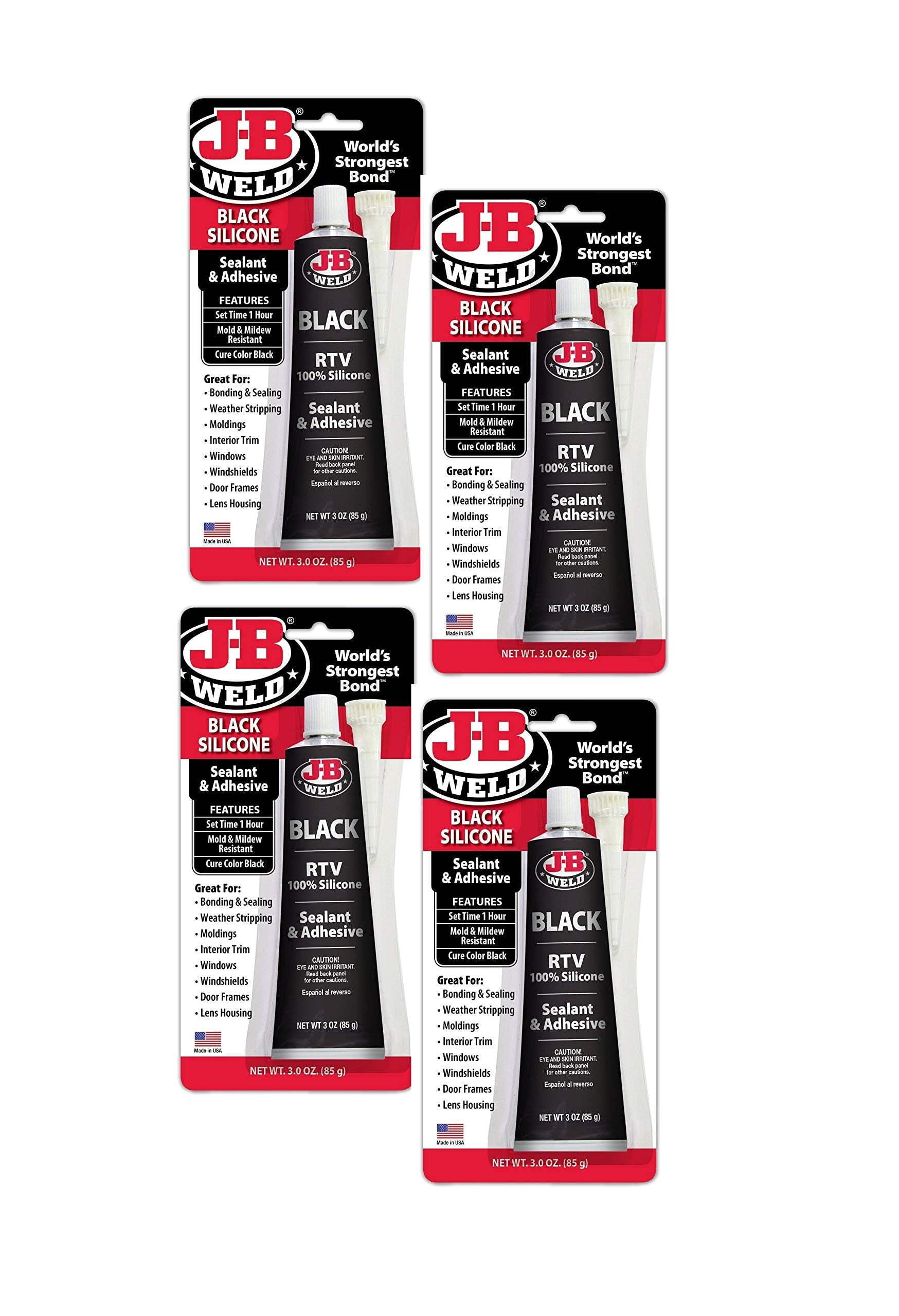 J-B Weld 31319 RTV Silicone Sealant Heavy-Duty Waterproof Adhesive (Black, 3 oz) 5oaep