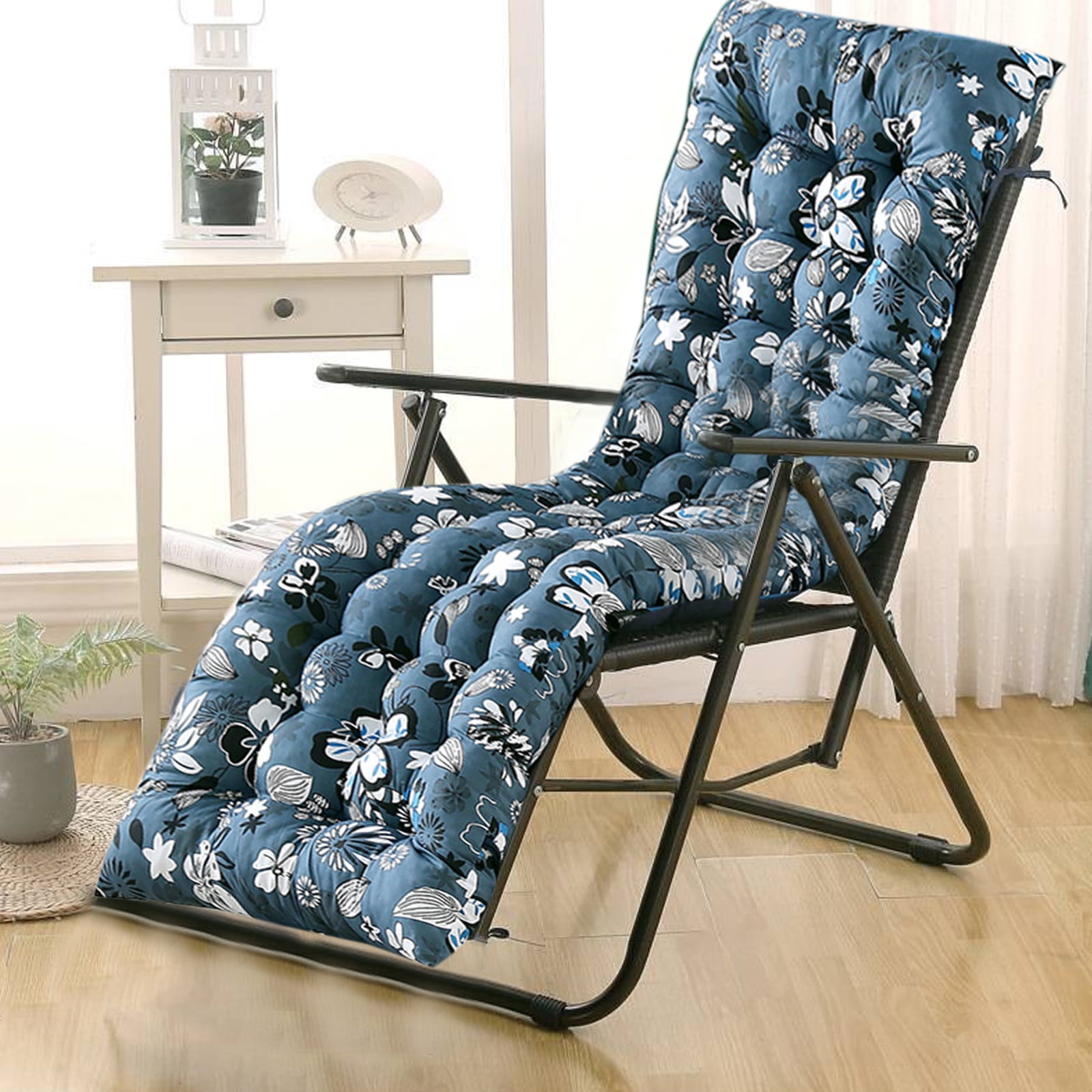 Muecwrye Floral Seat Cushion, Ergonomic Back Support Pad for Patio and Office (Gray, 19x47 in) hhkl1