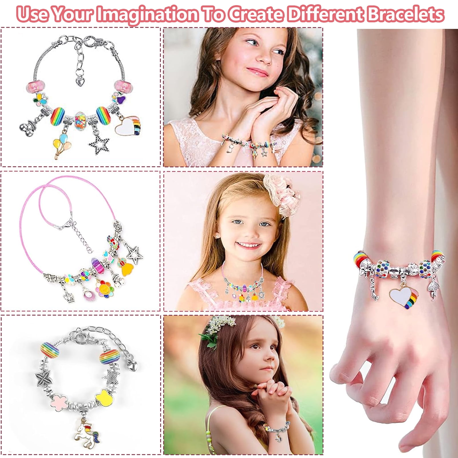 Yalumo Charm Bracelet Making Kit DIY Jewelry Craft Set for Girls (67 Pieces) ugi8f