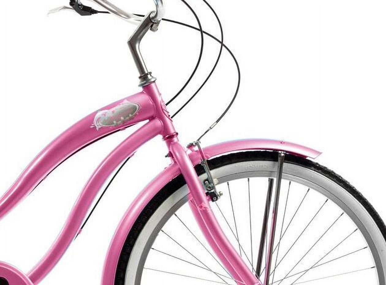 Wonder Wheels 26 in. Beach Cruiser Bicycle (7 Speed, Pink Rims) l51w2