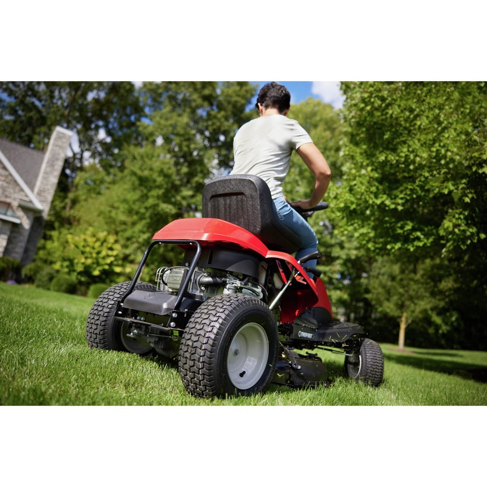 Troy-Bilt 30 in. Compact Riding Gas Lawn Mower with Briggs & Stratton Engine (344cc, 6-Speed) zcl1u