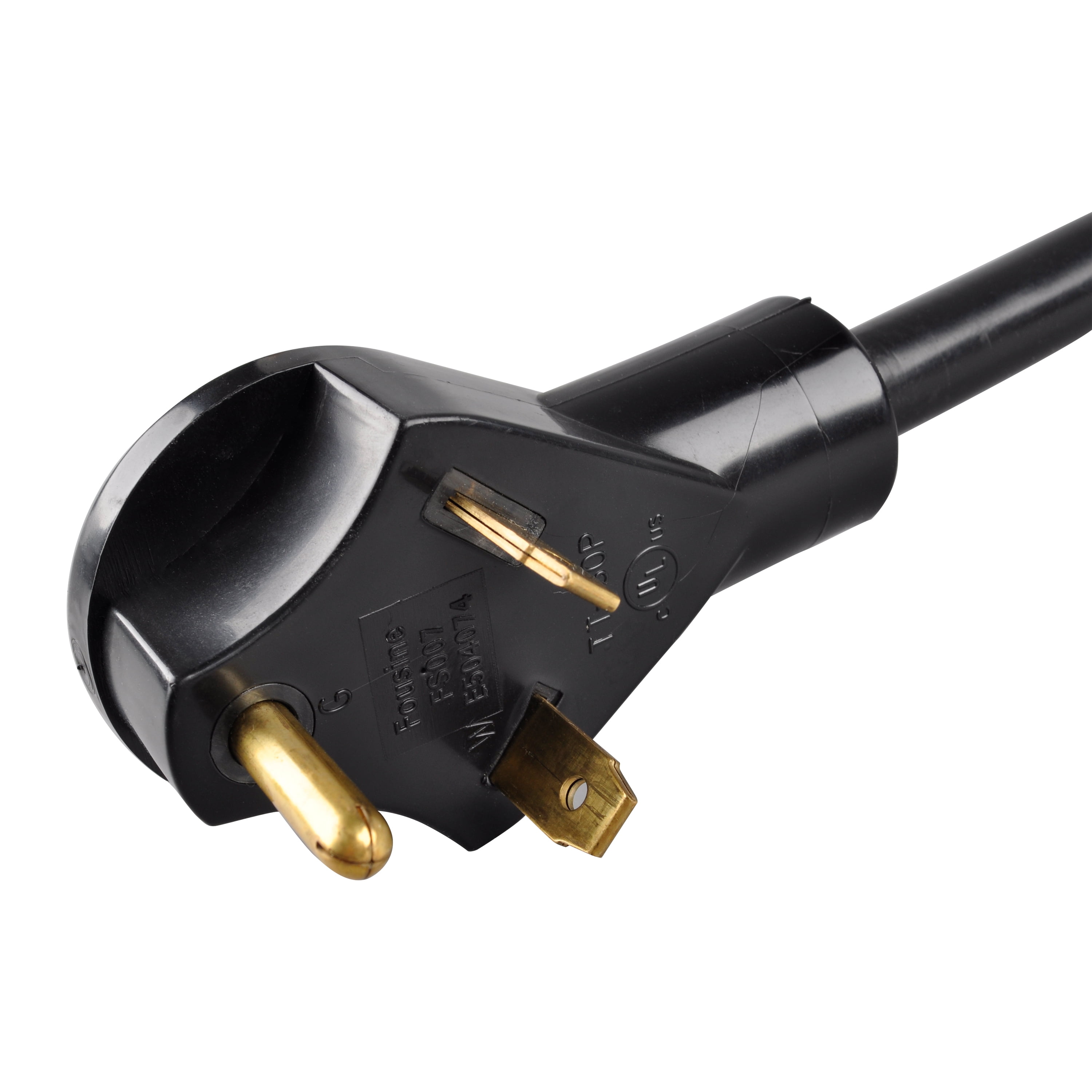 Auto Drive 30 to 15-Amp RV Adapter Extension Cord, Weather-Resistant Power Converter with Lighted End (Black, 1.5 ft) x7778