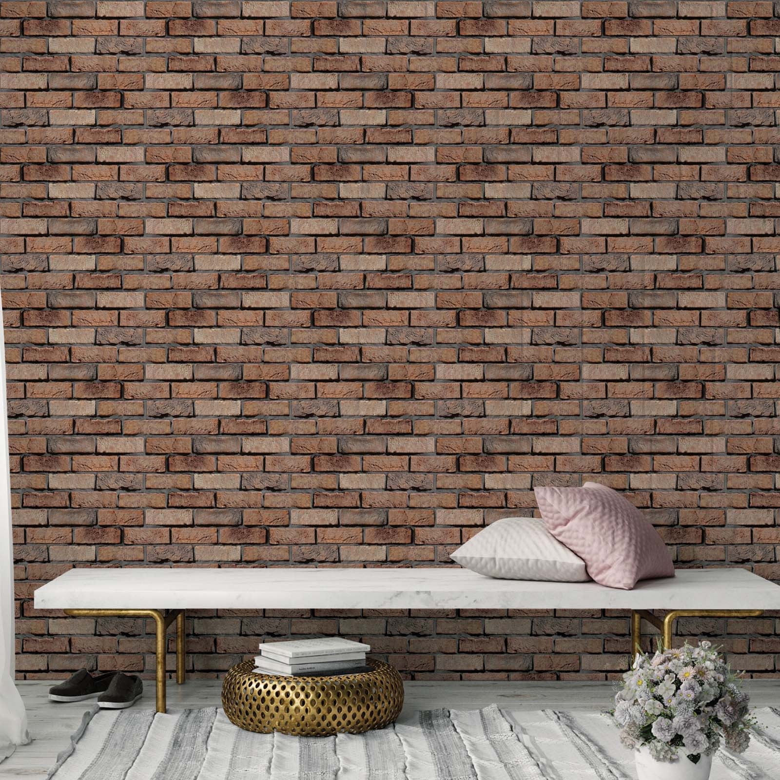 Twfbrm 3D Peel and Stick Wall Panels, Faux Brick Backsplash Tiles for Kitchen and Bathroom (10 Pack, 11.8 in x 11.8 in) bwvyw