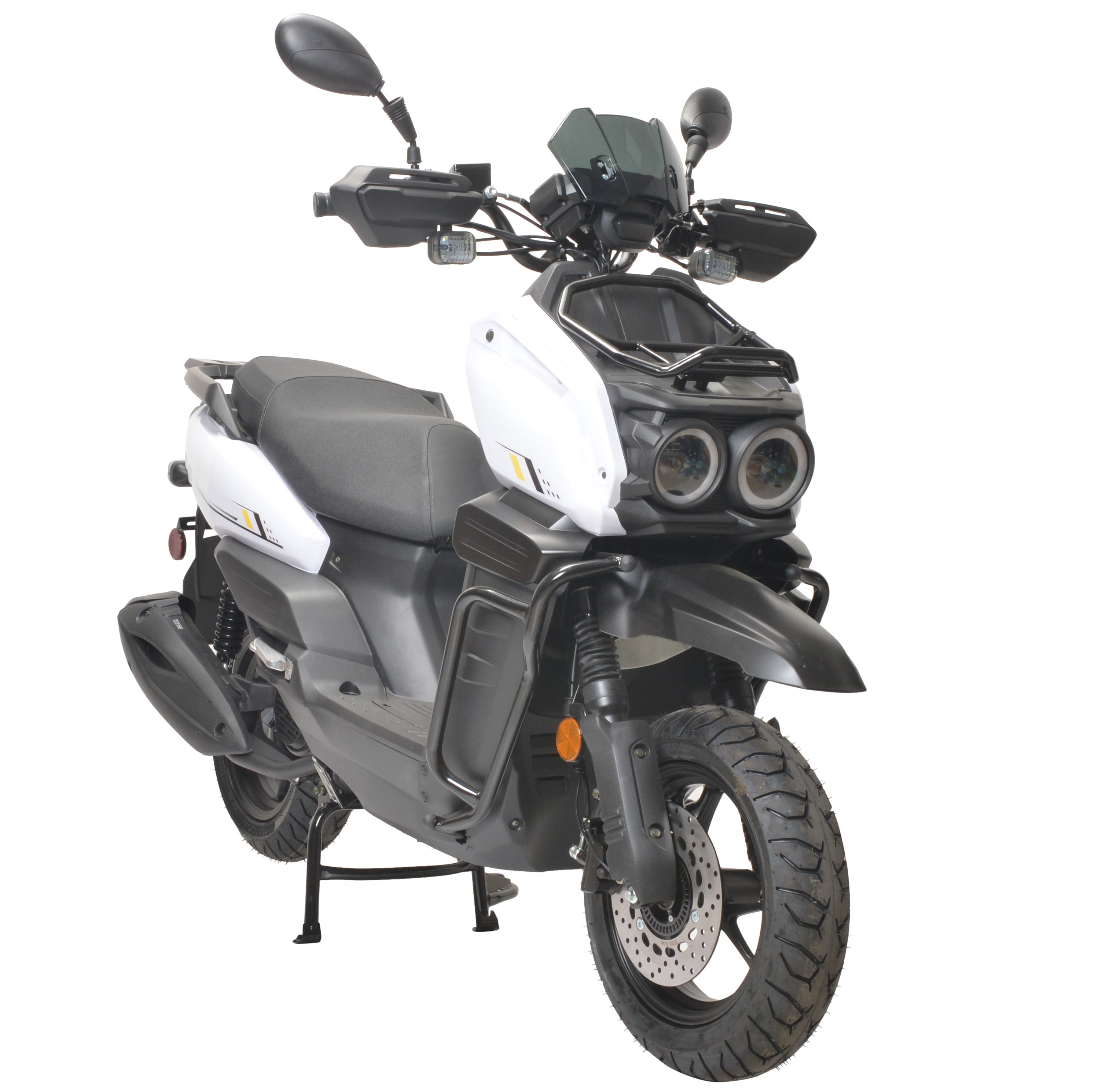 HHH Tank 150 Moped Gas Scooter 150cc Automatic Motorcycle for Adults (White, 12 in Wheels) 9fdzi