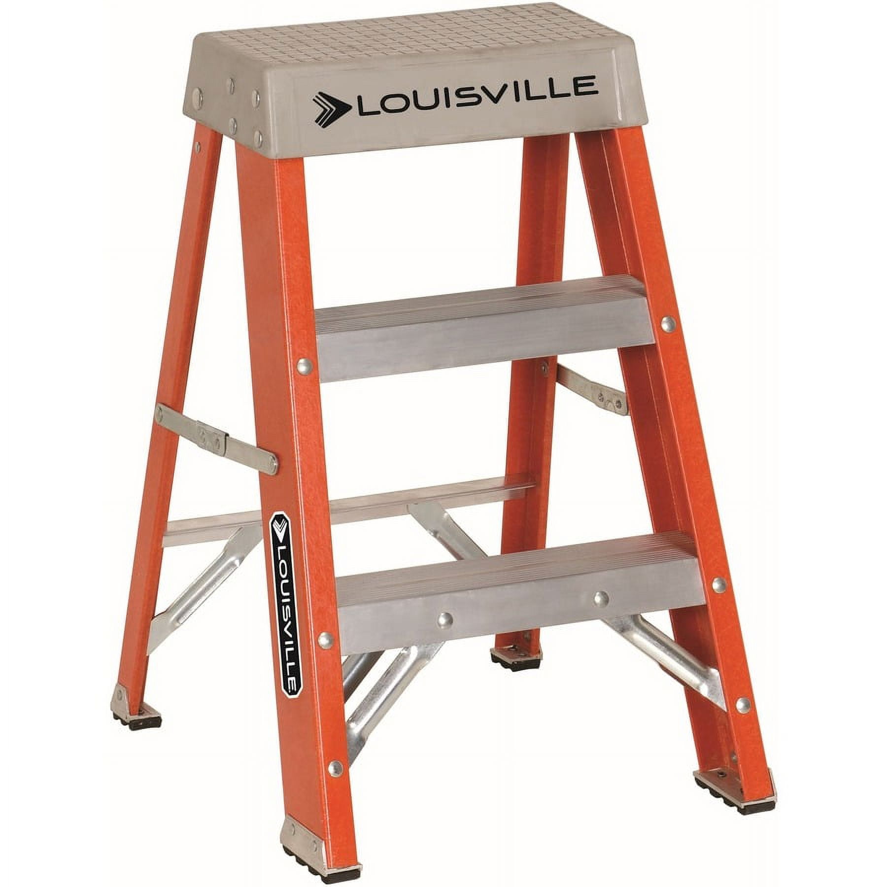 Louisville Ladder Fiberglass Step Stool Industrial Duty (Orange, 2 ft) jey5b