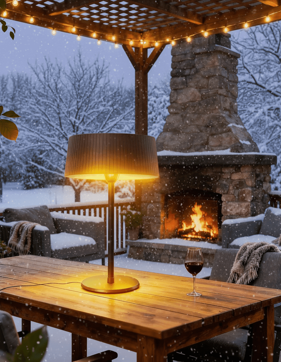 Advwin Electric Patio Heater, Infrared Tabletop Space Heater with Tip-Over Protection (Black, 1500W) 1rw5h