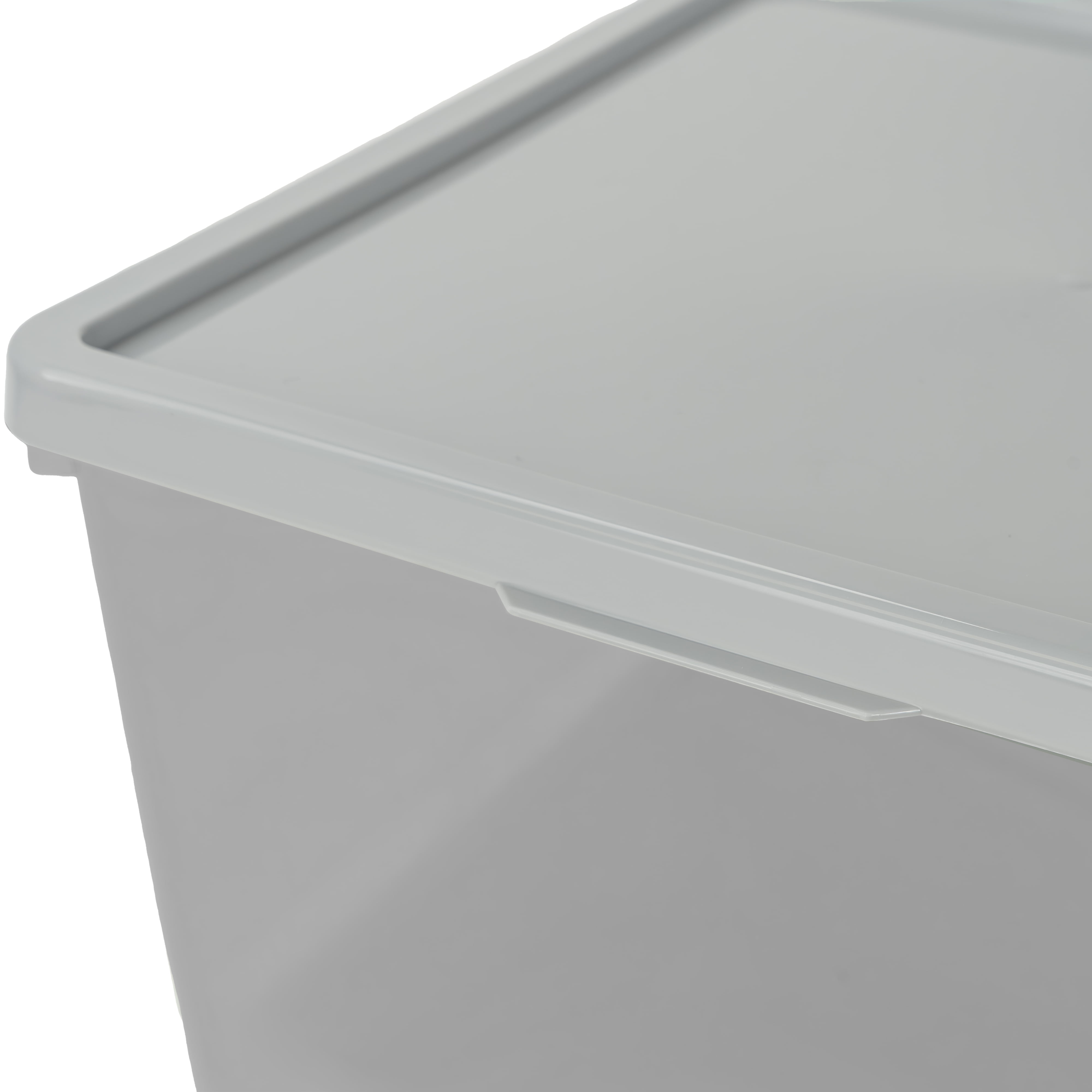 Your Zone Kids Large Stacking Storage Bin with Lid (Clear, 12 in x 12.4 in x 9.4 in) c4z2l