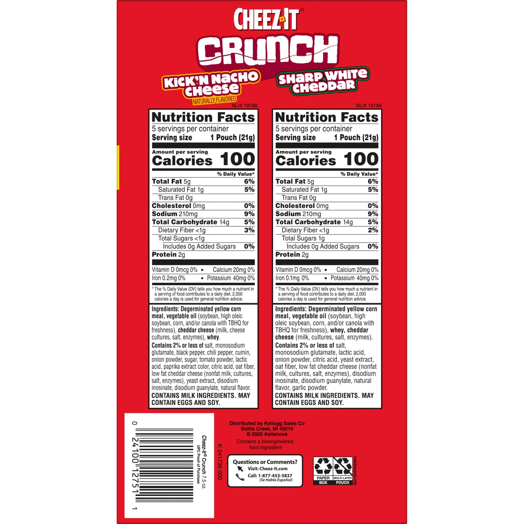 Cheez-It Crunch Variety Pack Baked Cheese Snacks (10 Count, 7.5 oz) ysjel