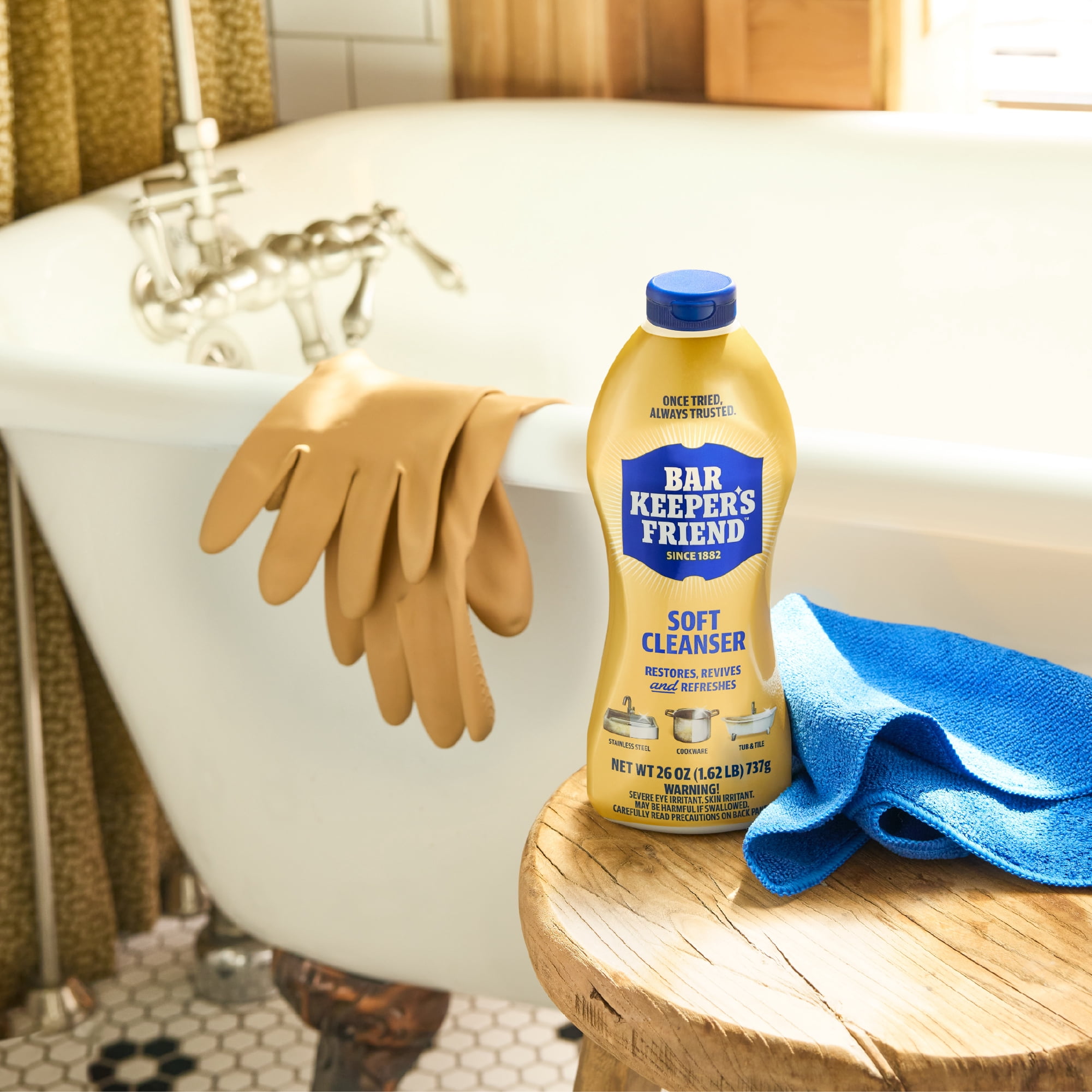 Bar Keepers Friend Soft Cleanser Liquid Surface Cleaner for Kitchen and Bathroom (Citrus, 26 oz, 6 Pack) shd4z
