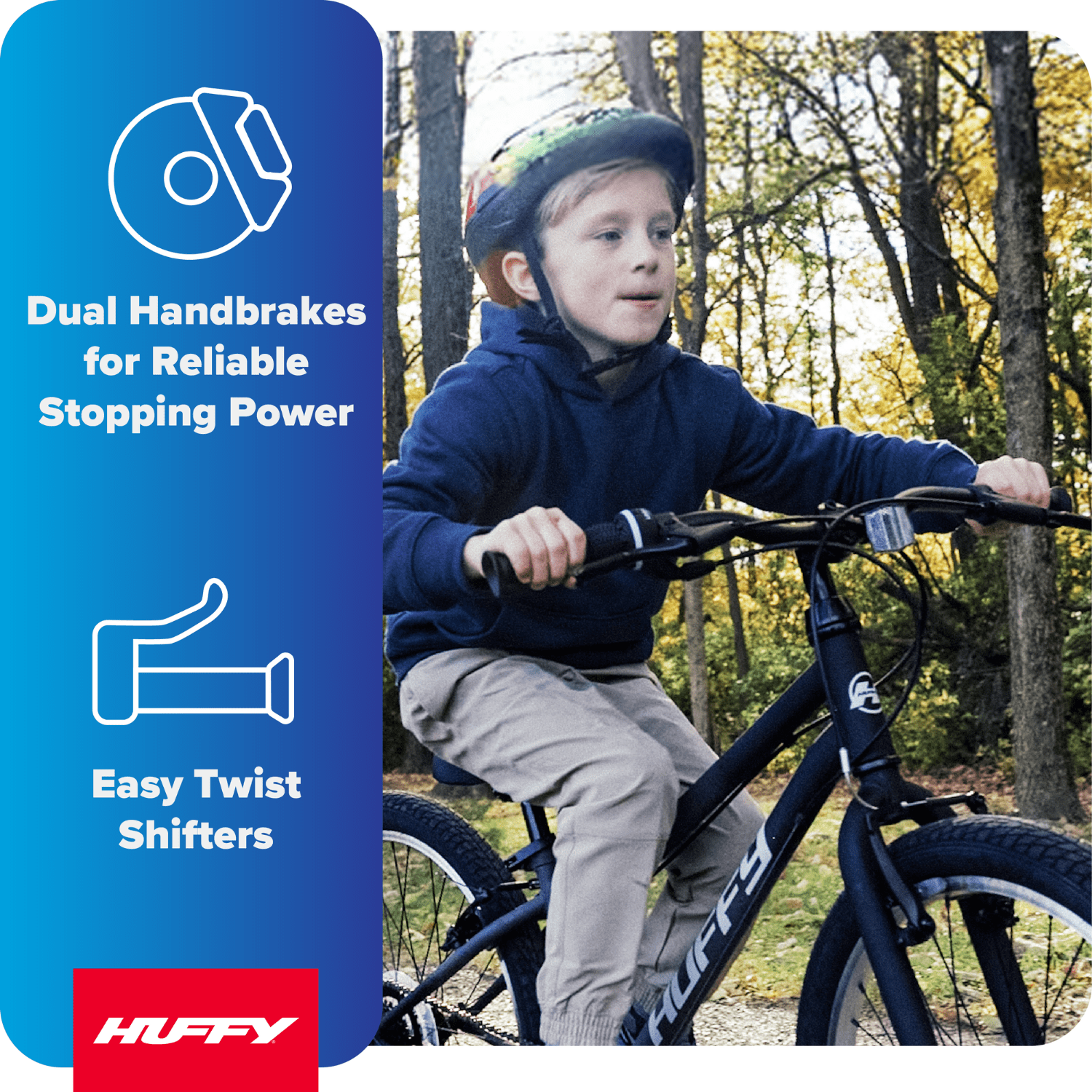 Huffy 24-Inch GRM Kids Bike, 7-Speed Drivetrain, Perfect Fit Frame, Dual Hand Brakes (Cool Gray, 24 in) baefv