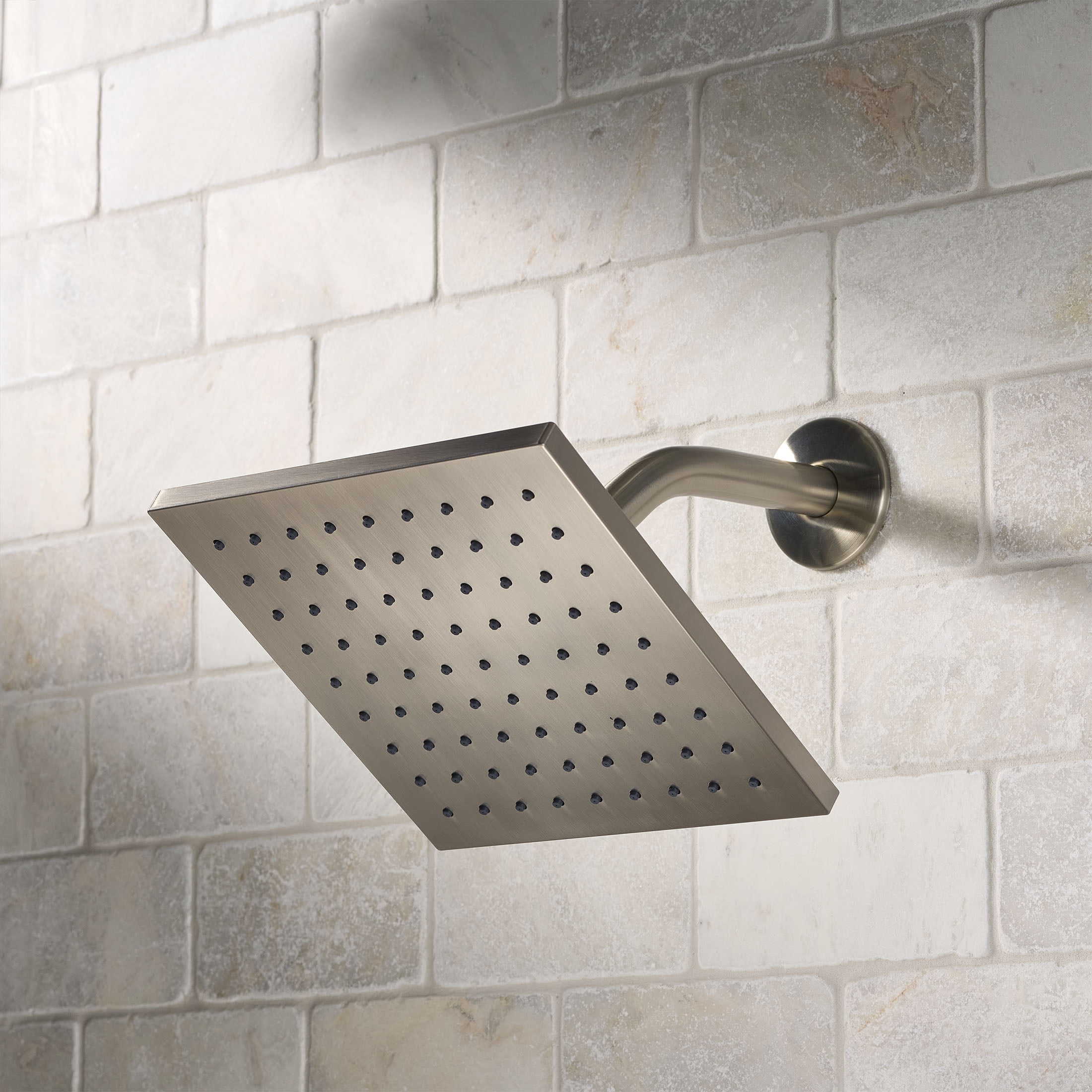 Better Homes & Gardens 8 in. Square Rain Showerhead High Pressure Rainfall Design (Brushed Nickel, 8 in.) 8t94i