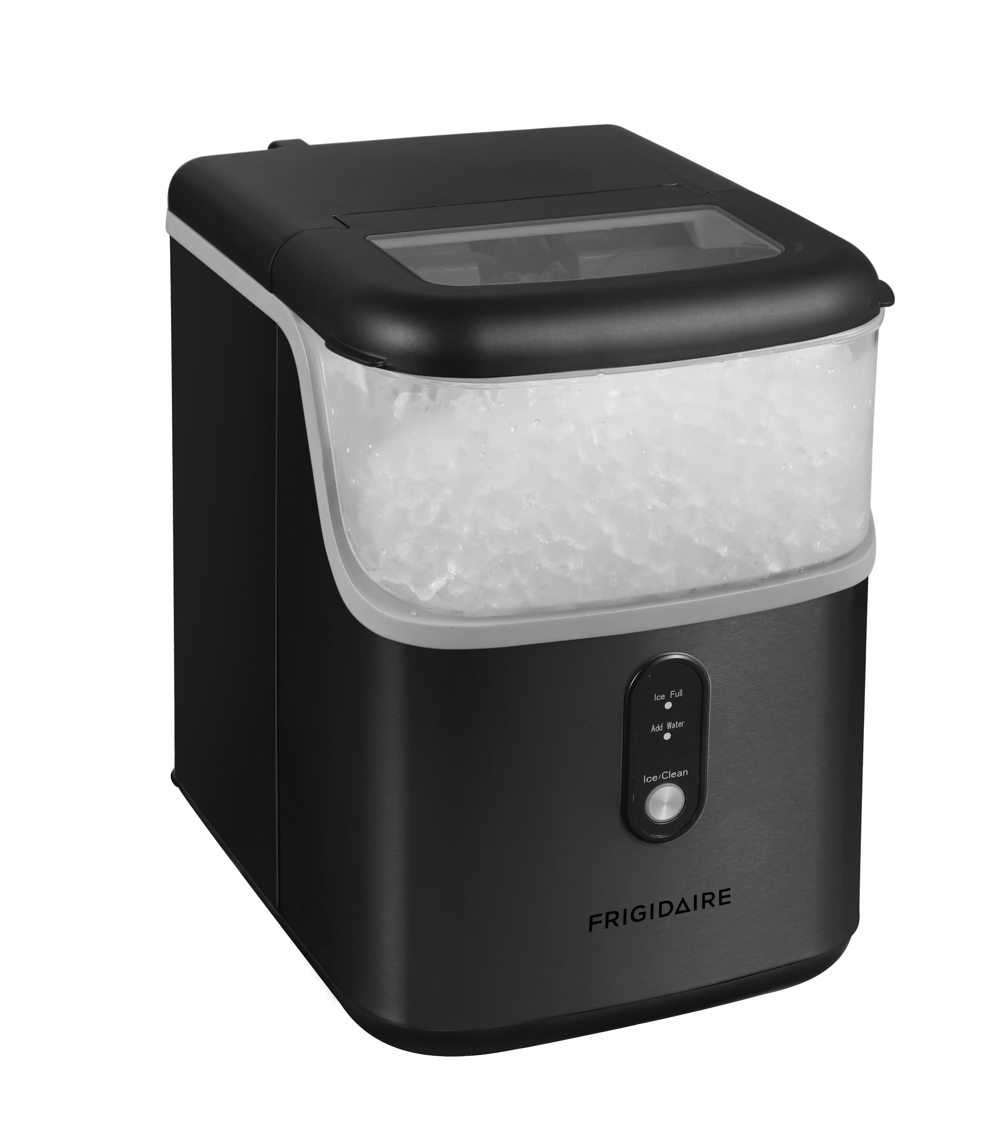 Frigidaire Countertop Nugget Ice Maker, Self-Cleaning Portable Ice Machine with Touch Controls (Black Stainless Steel, 33 lb Daily Capacity) kgs51