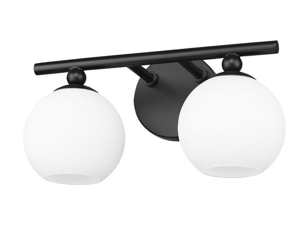 Z-Lite Neoma 2-Light Bath Vanity Lighting Modern Wall Sconce (Matte Black, 7.25 in H x 13.5 in W) ey8zv