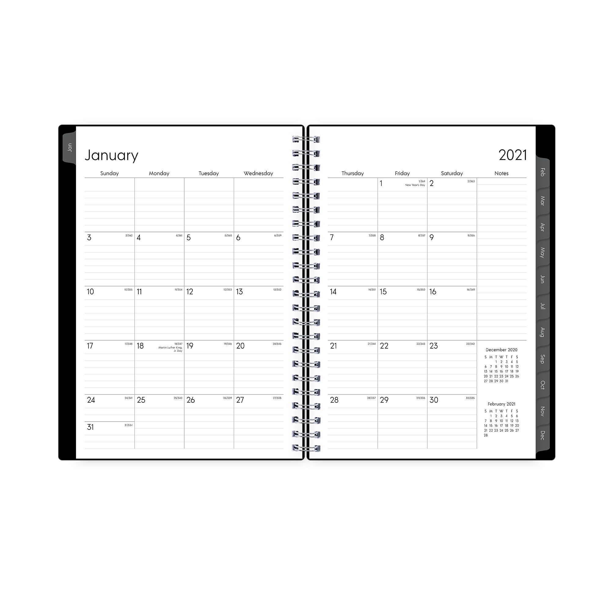 Blue Sky Enterprise Weekly and Monthly Planner, Dated January to December 2021 (Blue, 5.875 in x 8.625 in) 3qdsj