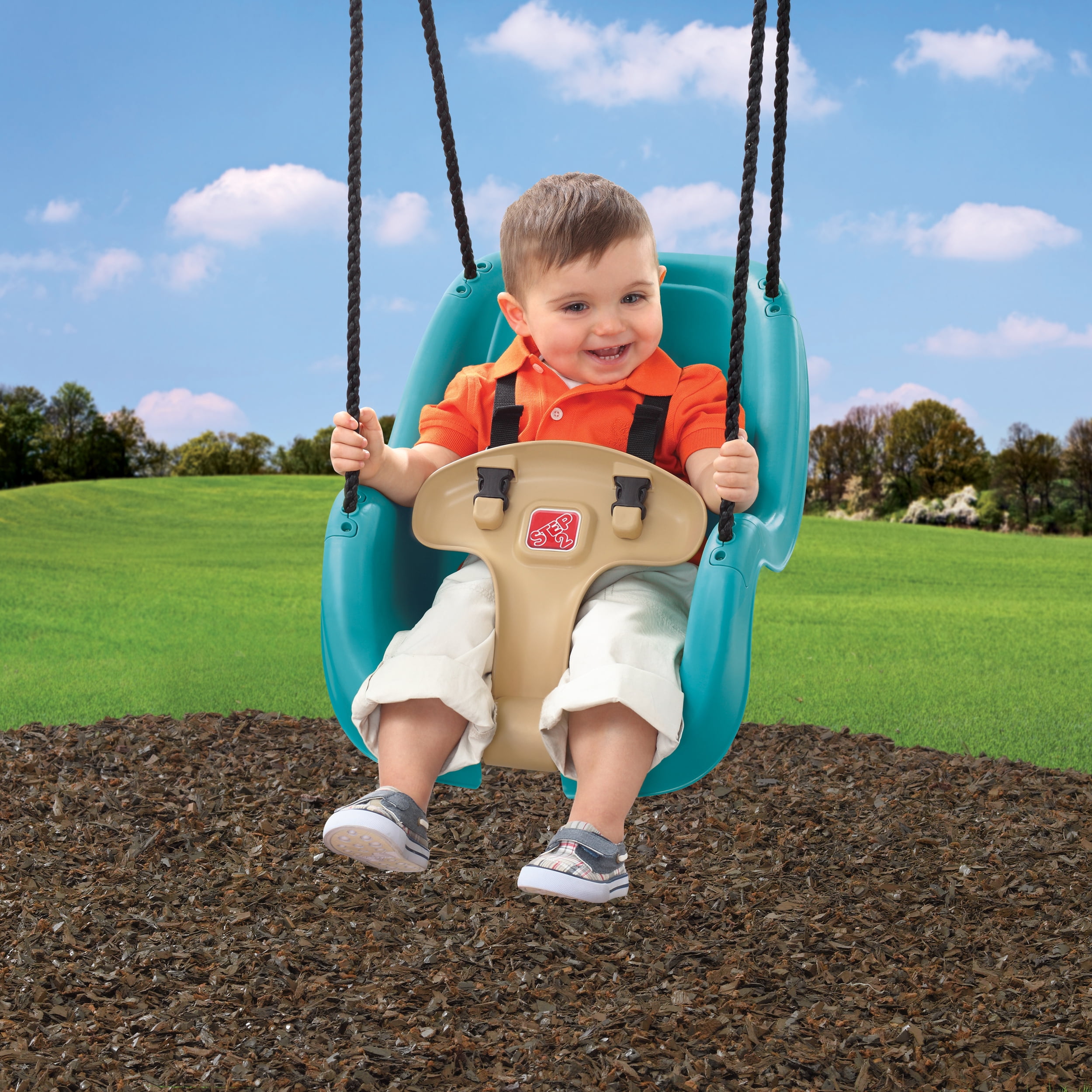 Step2 Toddler Baby Swing Set Accessory with T-Bar and Weather-Resistant Ropes (Teal, 50 lb Capacity) wnziv