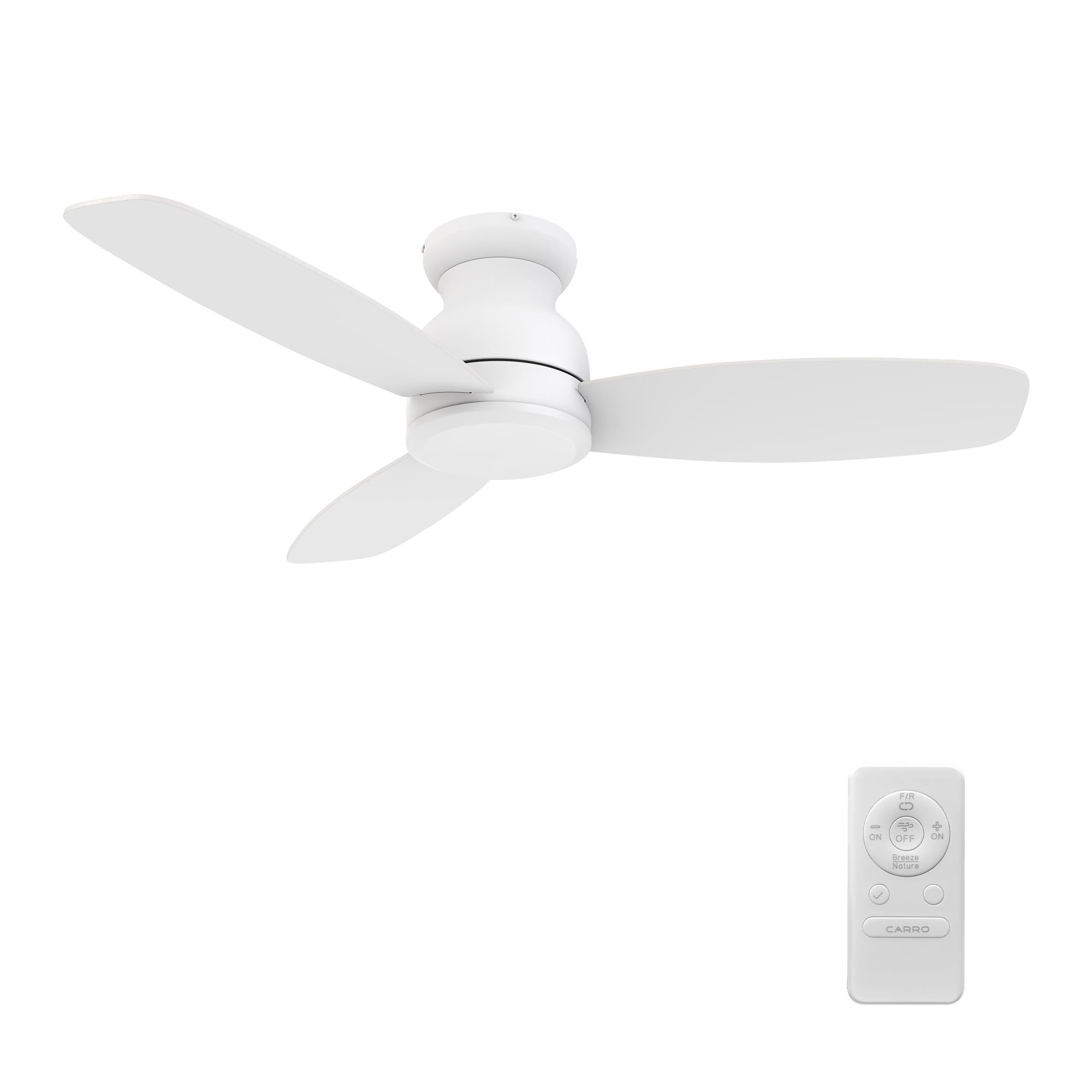 Smaair 48 in Low Profile Indoor Flush Mount Ceiling Fan with Remote Control (No Lights, 10-Speed) c2m94