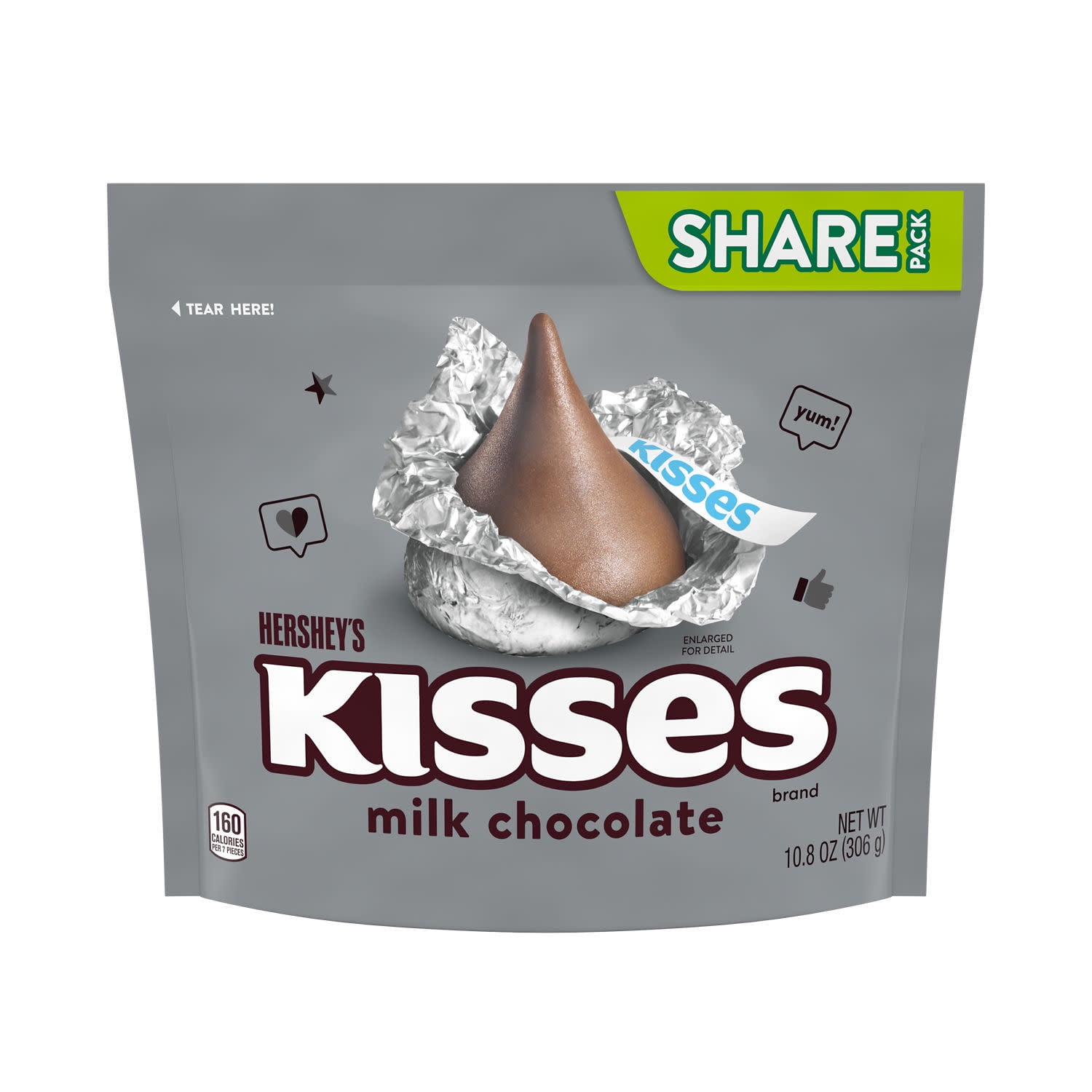 Hershey's Kisses Milk Chocolate Candy, Creamy Snack Treats (10.8 oz) c31zh