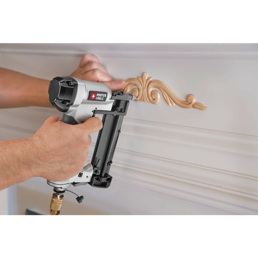 PORTER-CABLE 3-Piece Pneumatic Nailer and 6 Gallon Oil-Free Pancake Air Compressor Combo Kit (Refurbished, 6 Gallon) laxuh