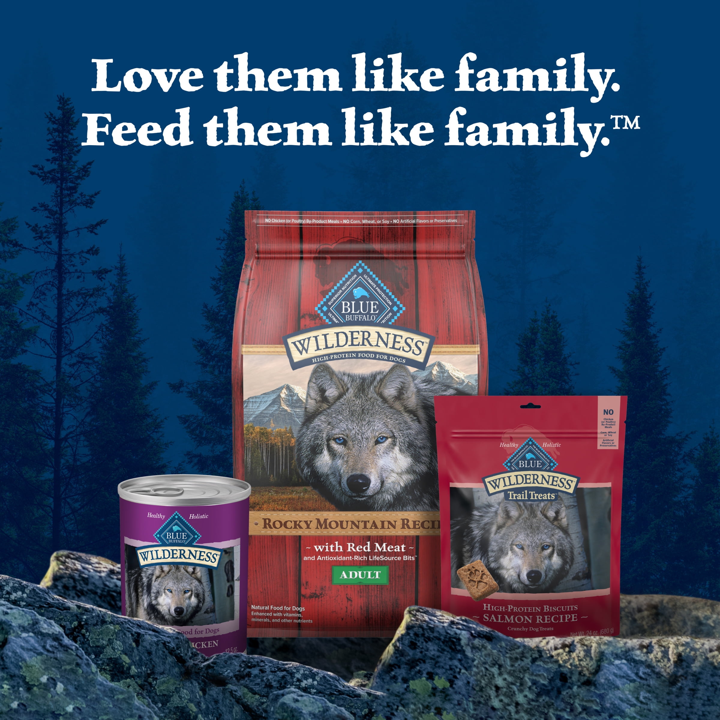 Blue Buffalo Wilderness High Protein Beef and Chicken Grain-Free Adult Dog Food (12.5 oz) 22uvn
