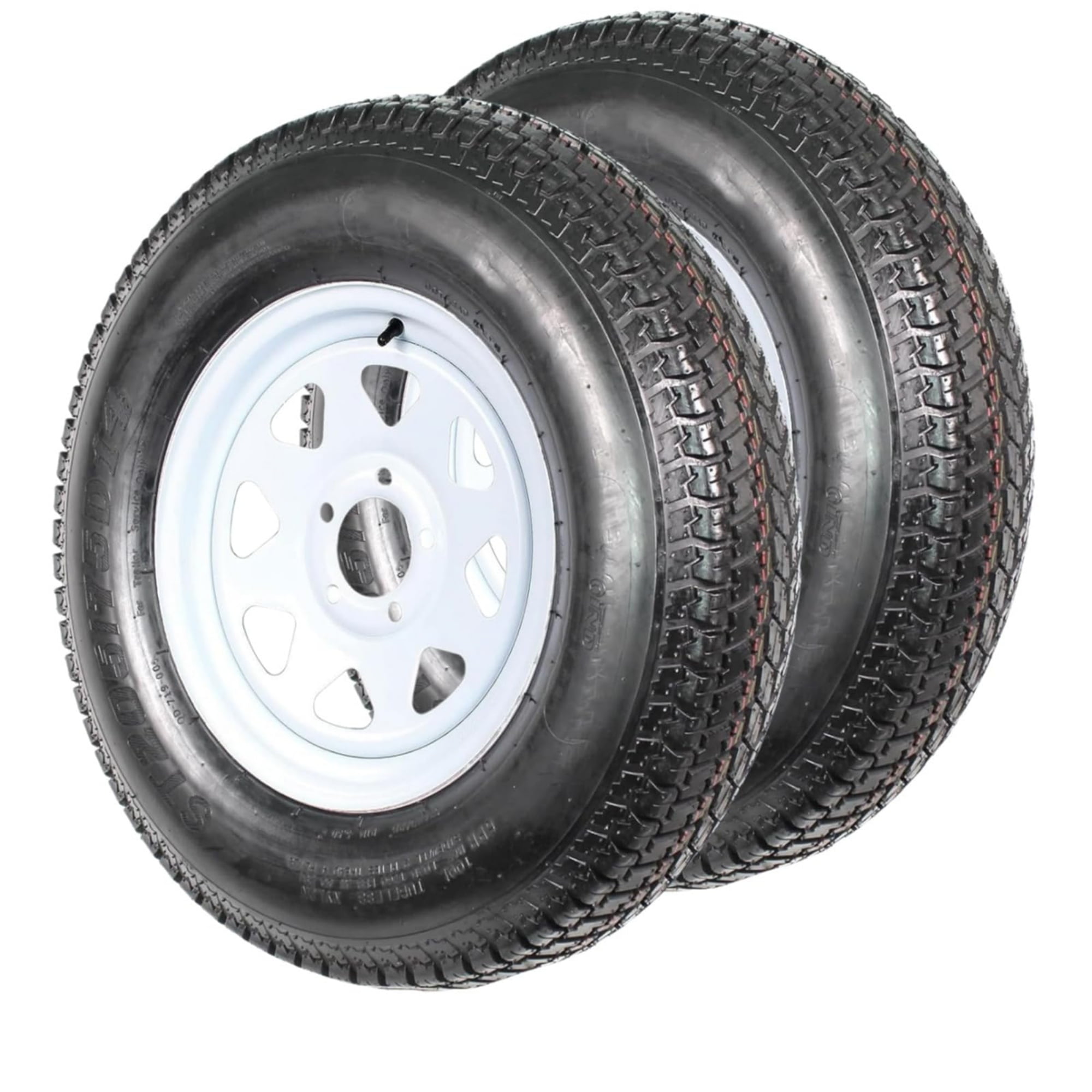 MERXENG ST205/75D14 Trailer Tire and Wheel Assembly (White, 2-Pack, 14 in) 3um4q