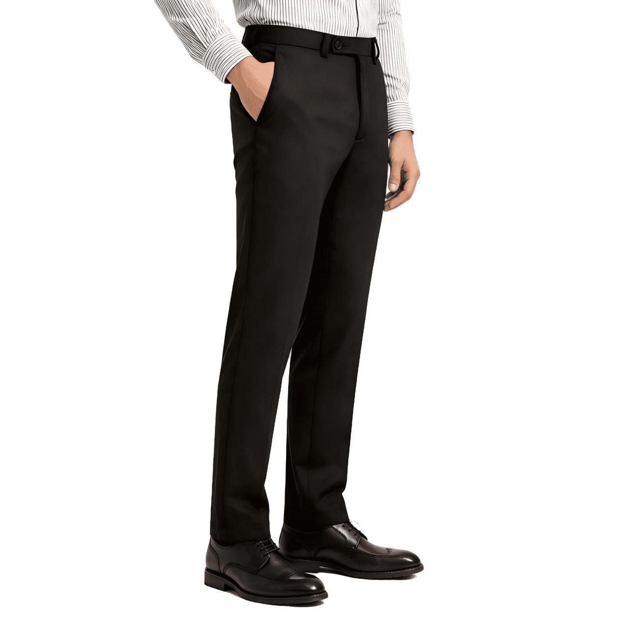 HBDesign Men's Linen Blend Pants, Lightweight Breathable Trousers for Business Daily Wear (Black, 32x30) 5s33d