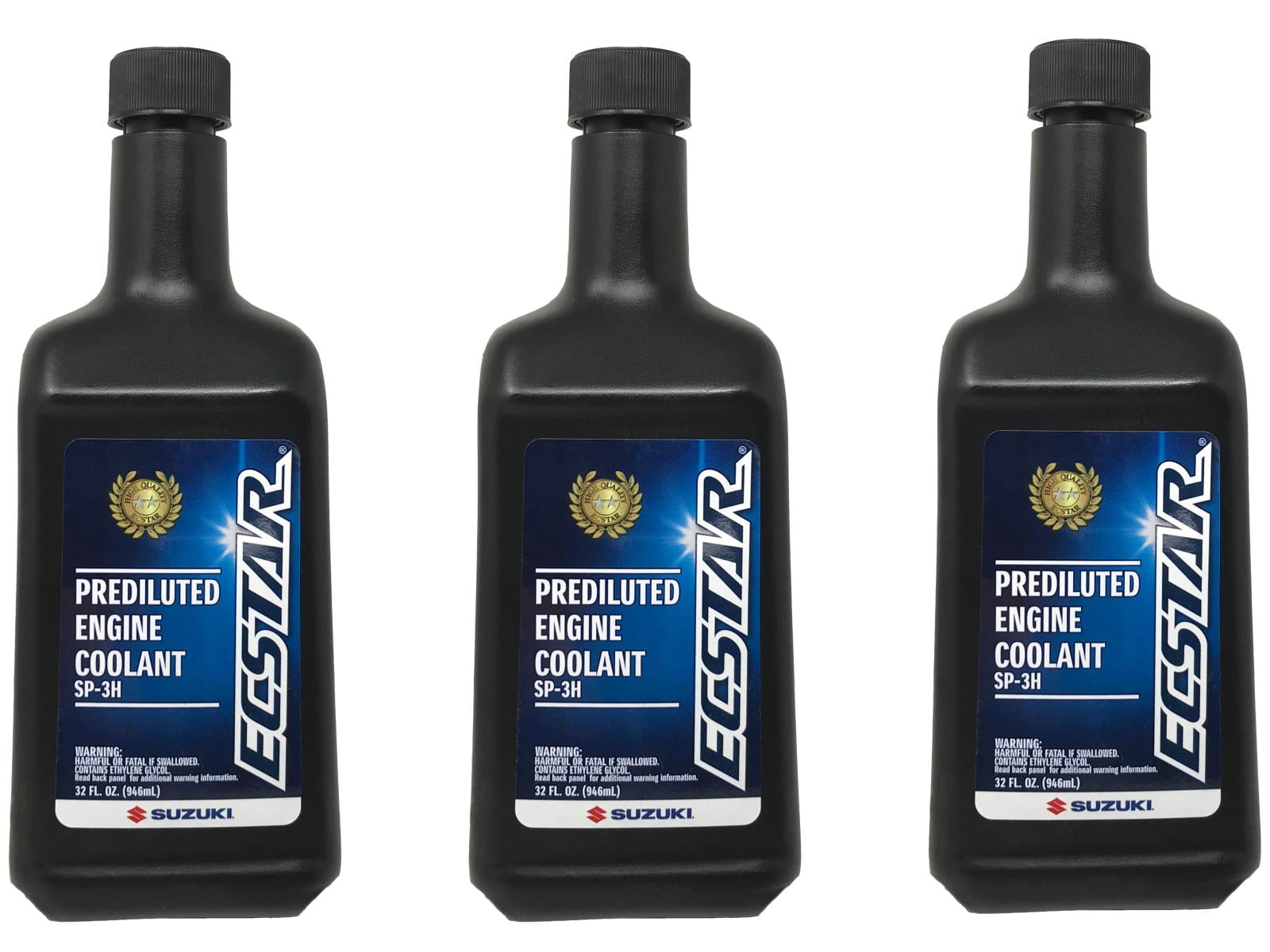 Suzuki Ecstar Prediluted Engine Coolant High-Performance Antifreeze (Blue, 3 Pack, 32 fl oz each) tf7hi