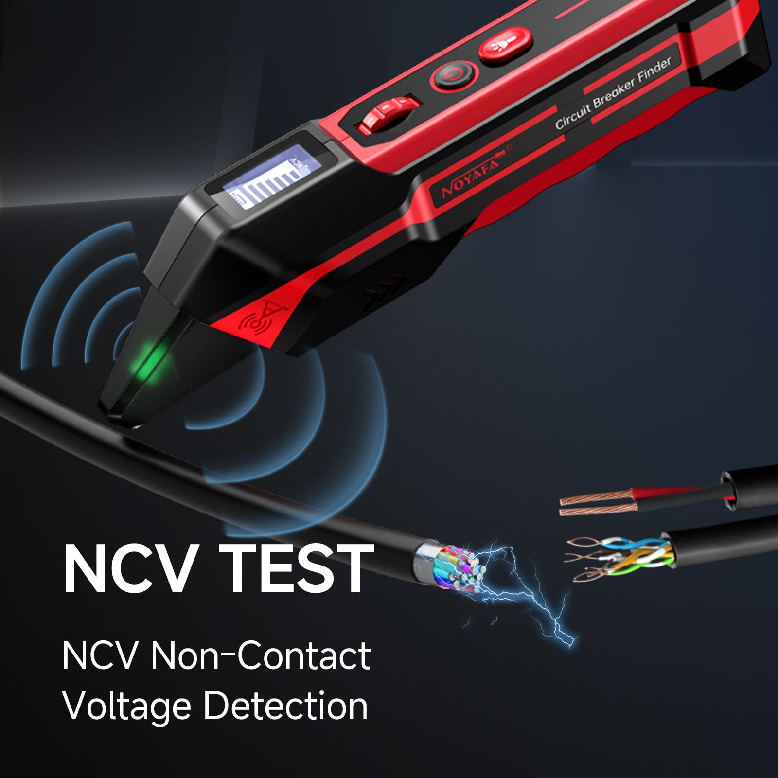 NOYAFA NF-824 Circuit Breaker Finder and GFCI Outlet Tester (Red, 1 Kit) y8olu