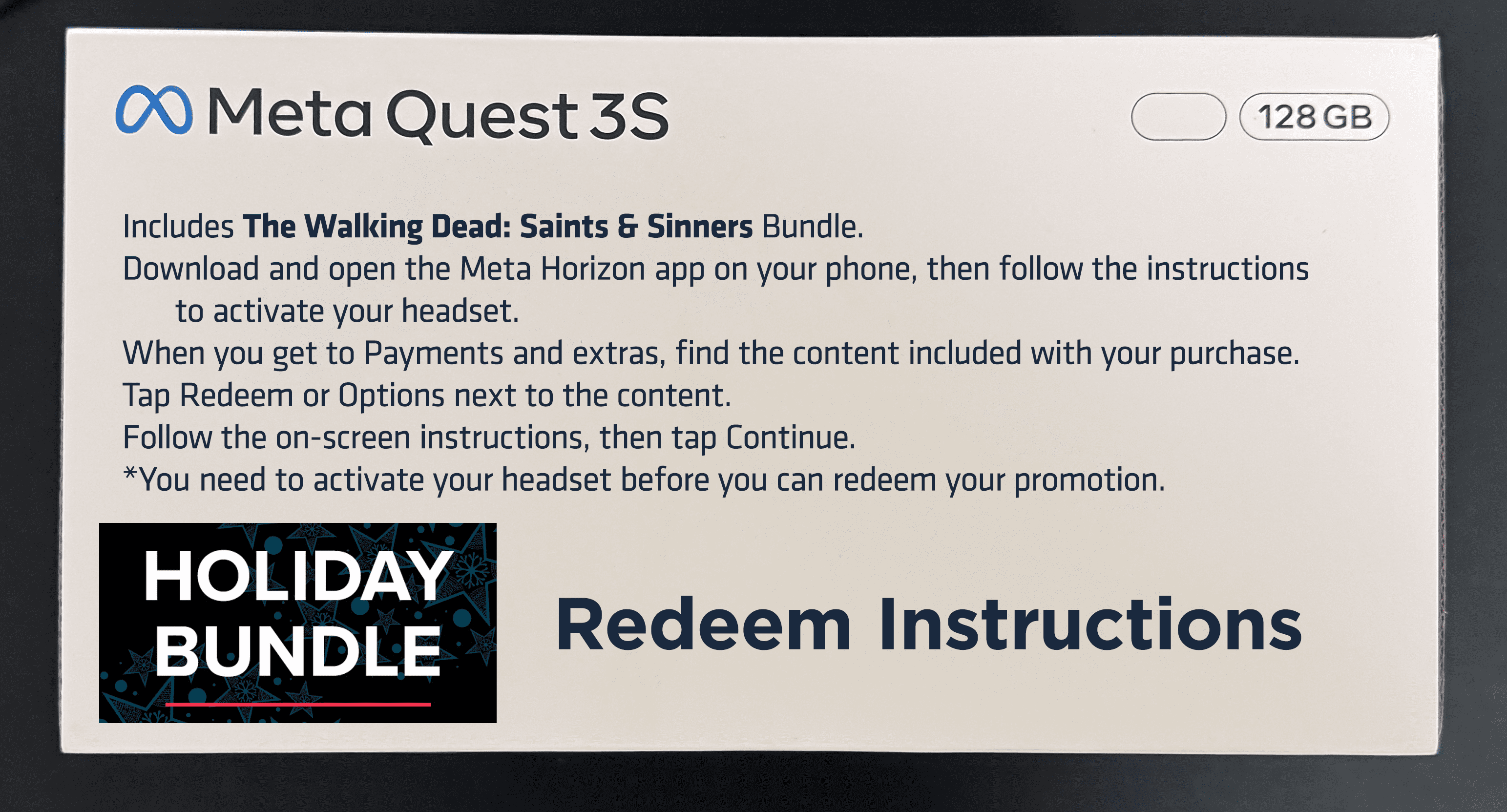 Meta Quest 3S All-In-One VR Headset with Touch Controllers and Accessory Bundle (128GB) c449h