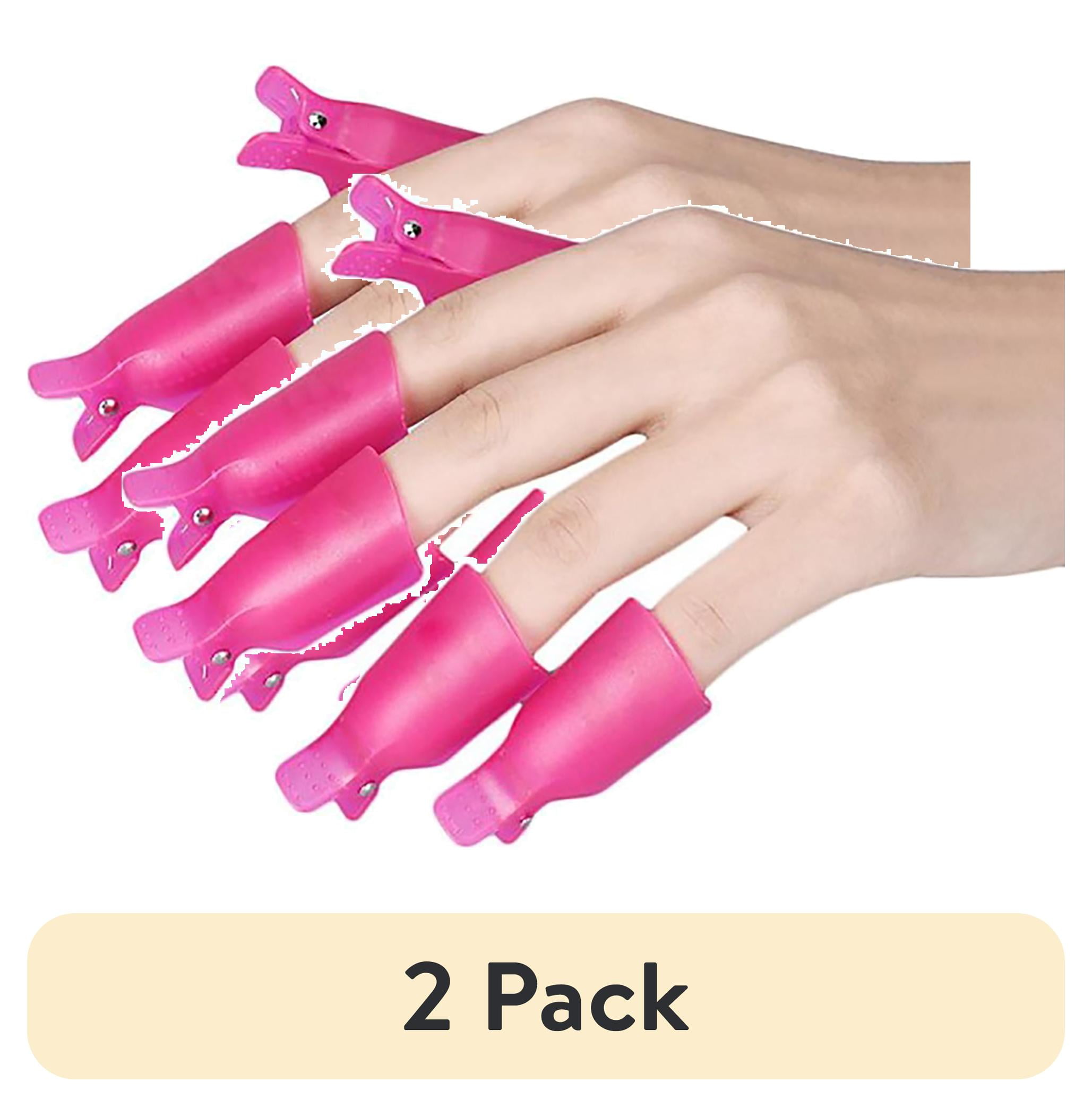 Pueen Reusable Nail Soaker Cap Clips for Gel Polish Removal (Pink, 20 Count) j2ktu