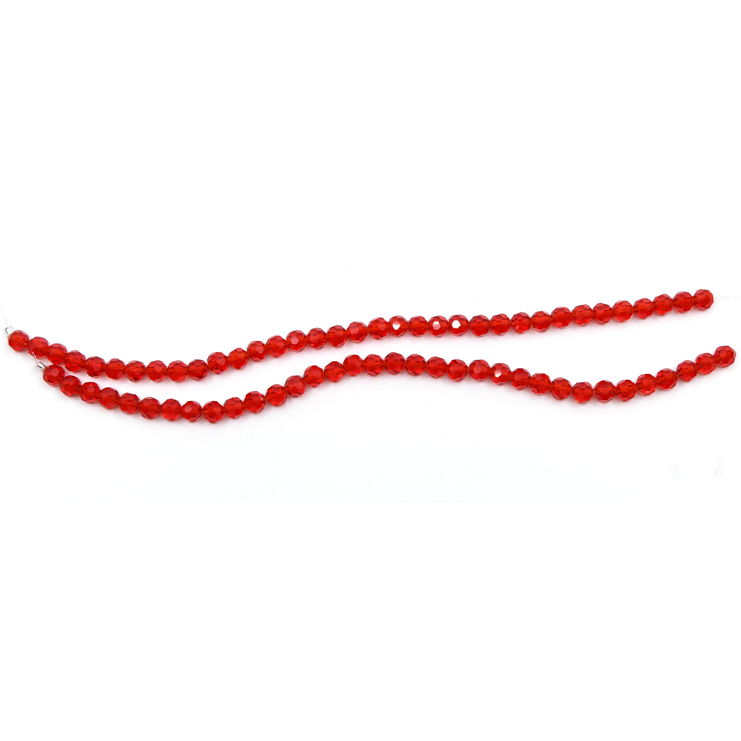 Blue Moon Beads Faceted Crystal Glass Bead Strand for DIY Jewelry Making (Red, 15 in, 3 Pack) qqr51