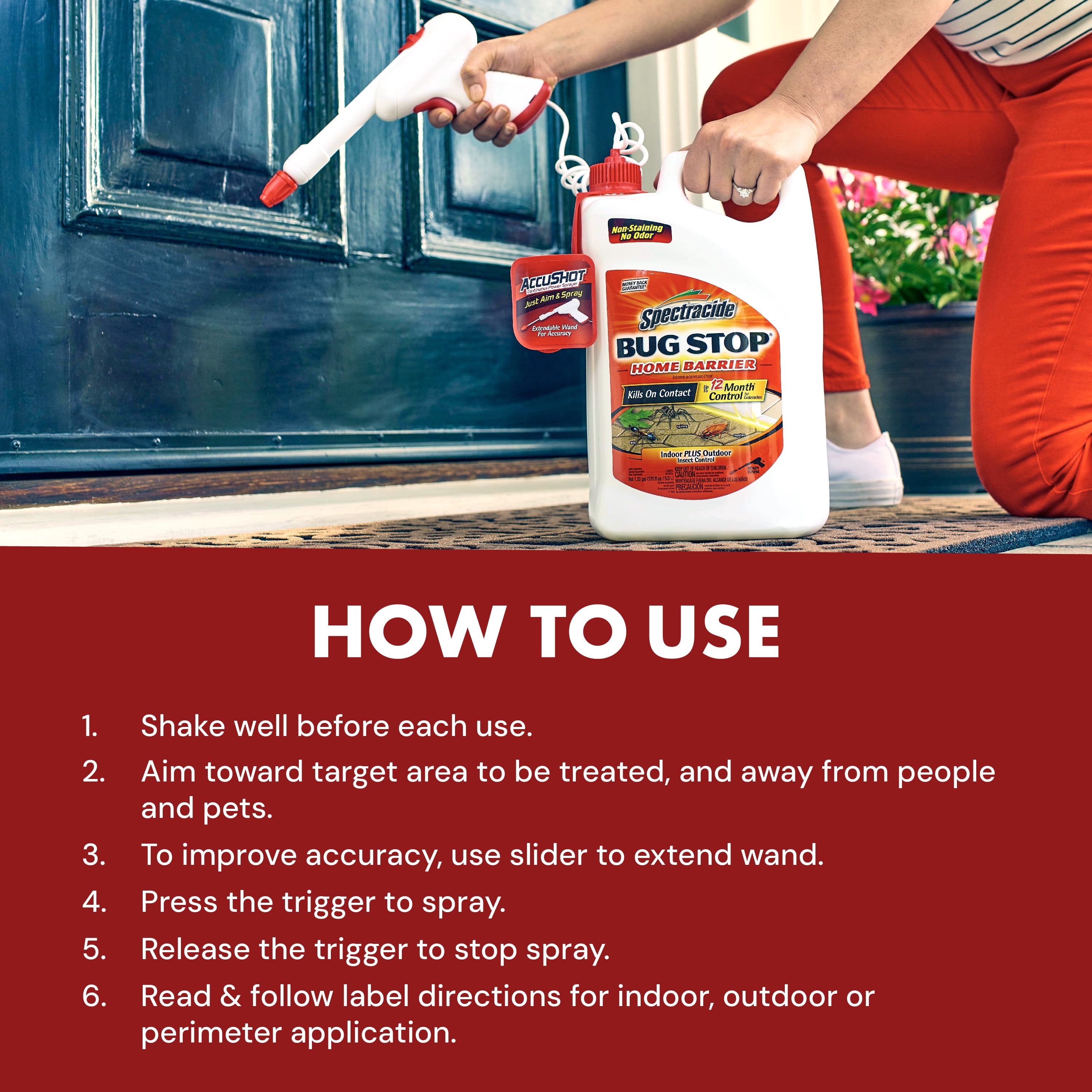 Spectracide Bug Stop Home Barrier Insect Killer with AccuShot Sprayer (170.24 fl oz) 89wng