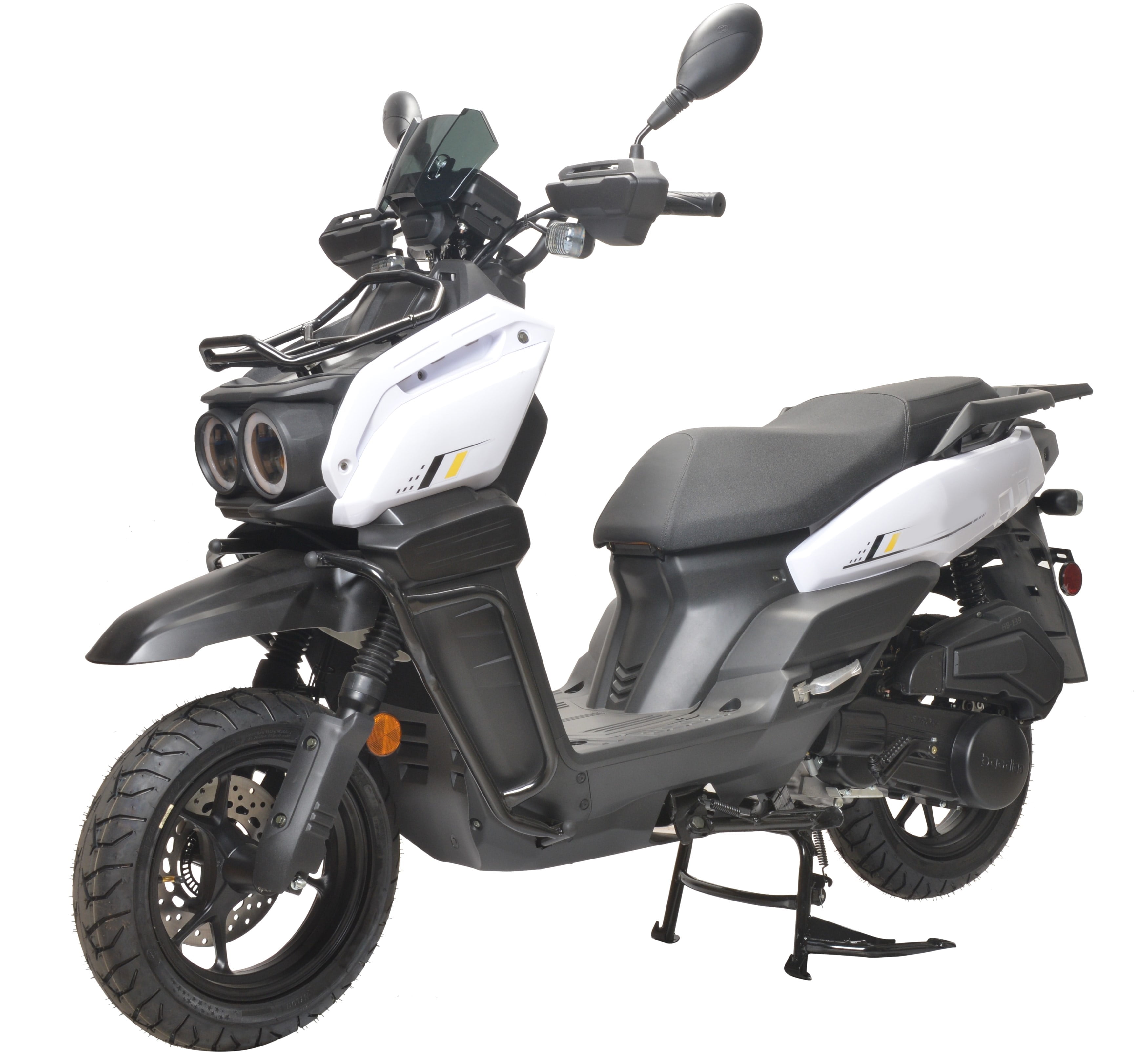 HHH Tank 150 Moped Gas Scooter 150cc Automatic Motorcycle for Adults (White, 12 in Wheels) 9fdzi