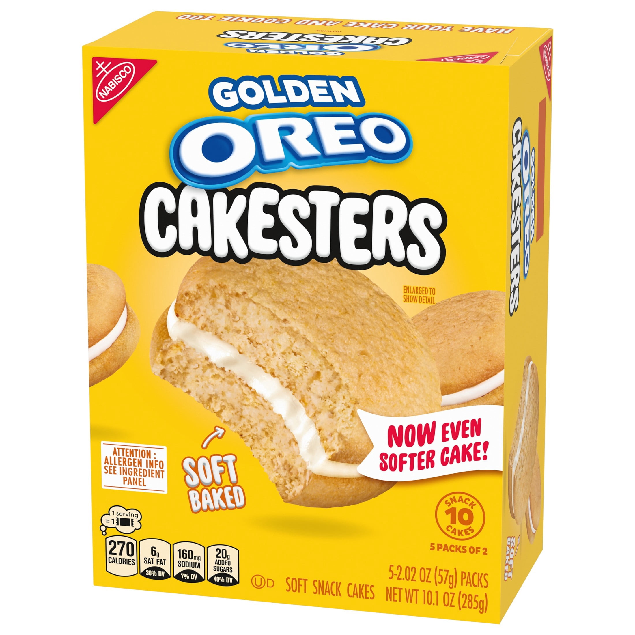 OREO Golden Cakesters Soft Snack Cakes (Golden, 5 - 2.02 oz Packs) g98b0